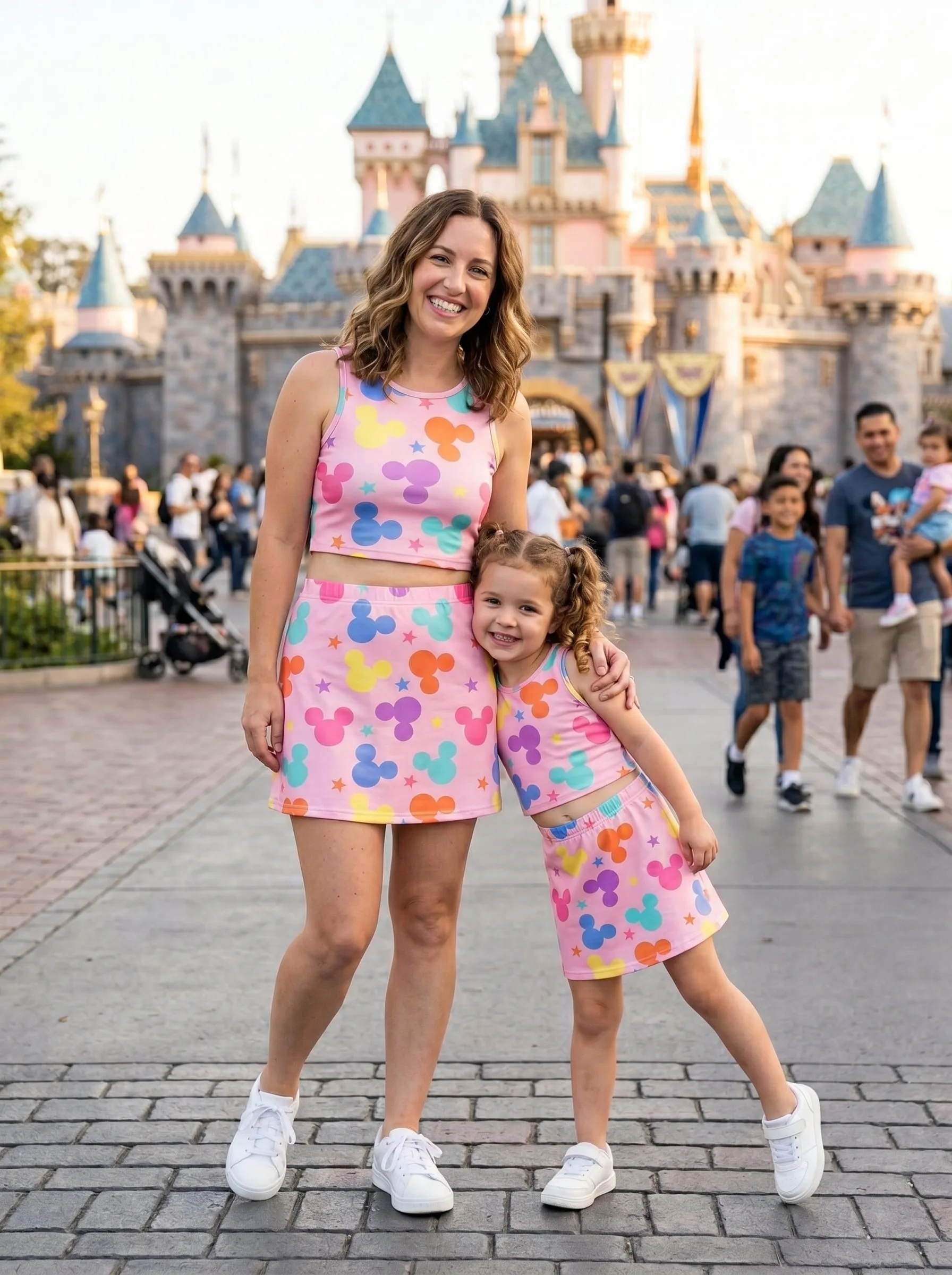 Pastel Mickey Matching Dress Set, Mom And Me Outfit, Disney Park Vacation Clothes