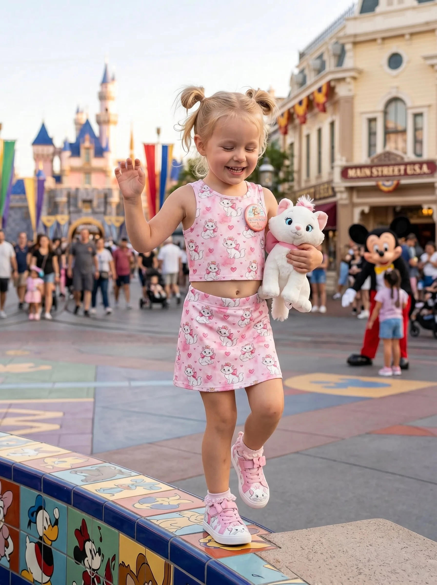 Disney Marie Dress Set, Cartoon Skirt Set, Mom And Me Matching Dress Set, Theme Park Vacation Outfit, Cute Family Trip Outfit - Image 4