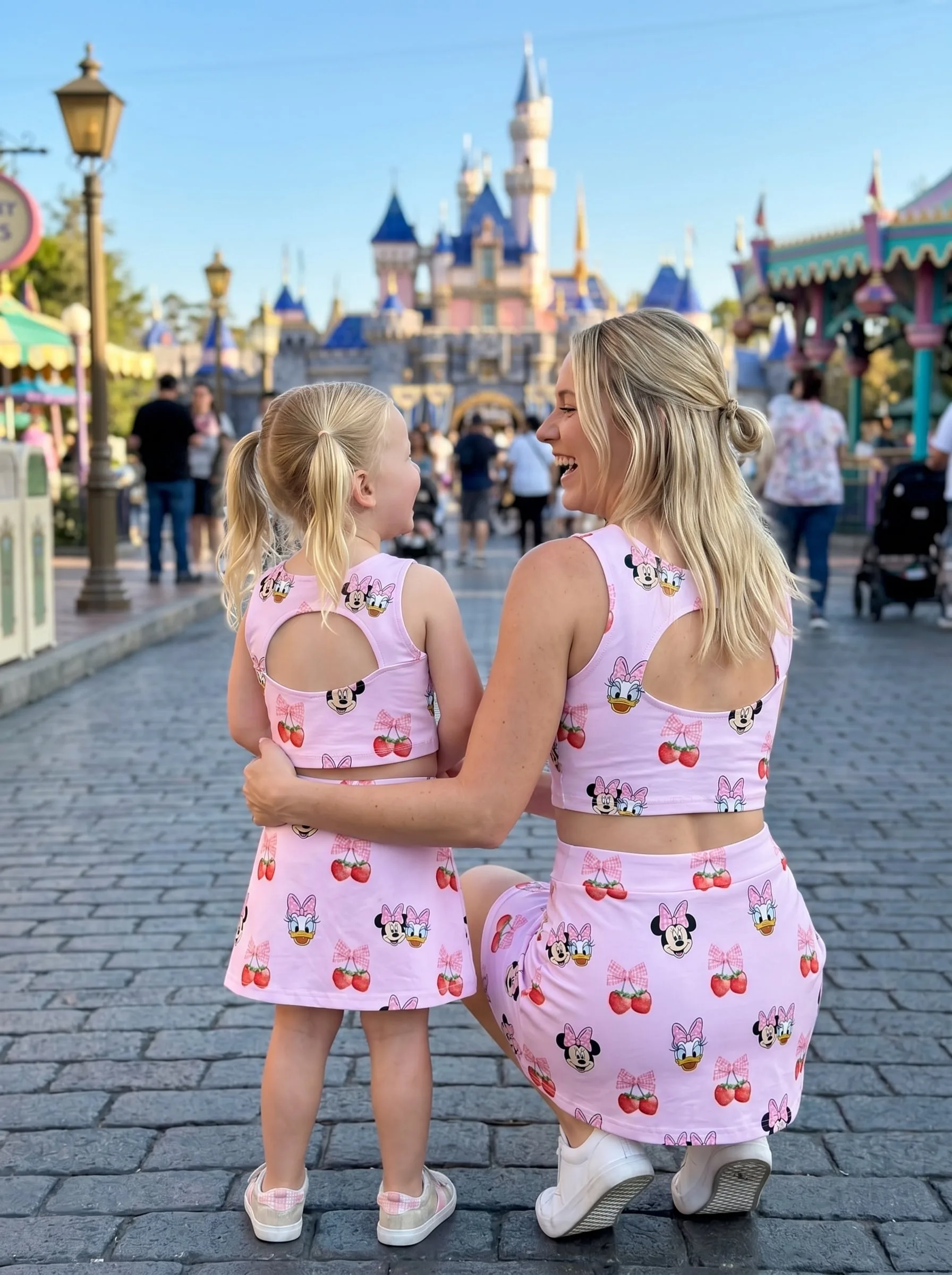 Minnie Mouse Cherry Dress Set, Pink Disney Skirt Set, Mom And Me Matching Dress Set, Theme Park Vacation Outfit, Cute Summer Outfit - Image 4