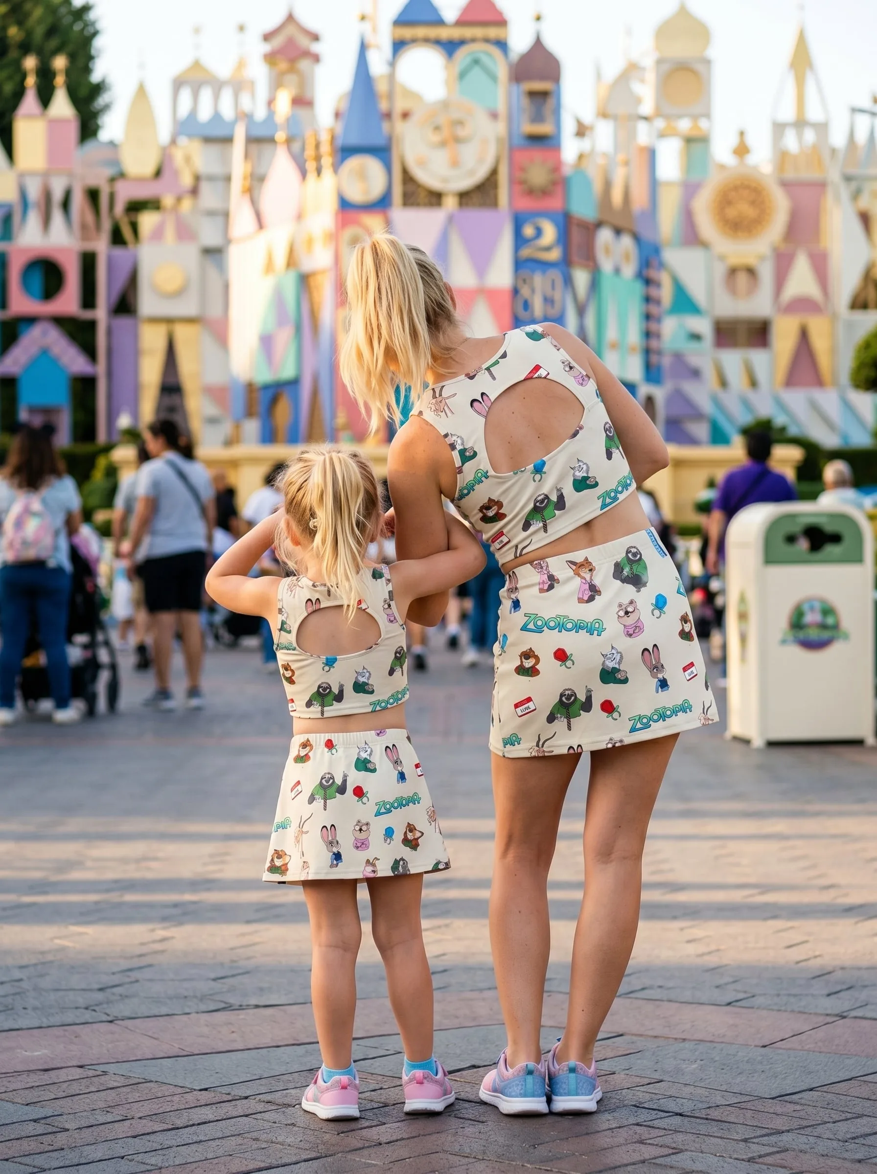 Zootopia Dress Set, Cartoon Skirt Set, Mom And Me Matching Dress Set, Theme Park Vacation Outfit, Cute Family Trip Outfit - Image 3
