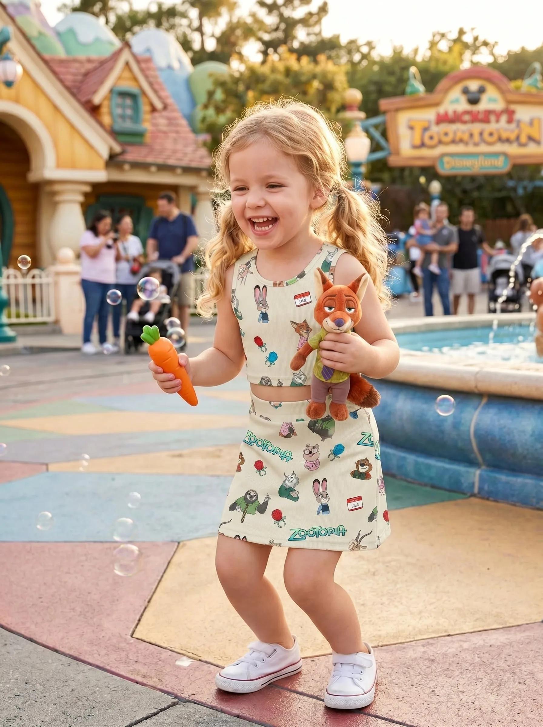 Zootopia Dress Set, Cartoon Skirt Set, Mom And Me Matching Dress Set, Theme Park Vacation Outfit, Cute Family Trip Outfit - Image 4
