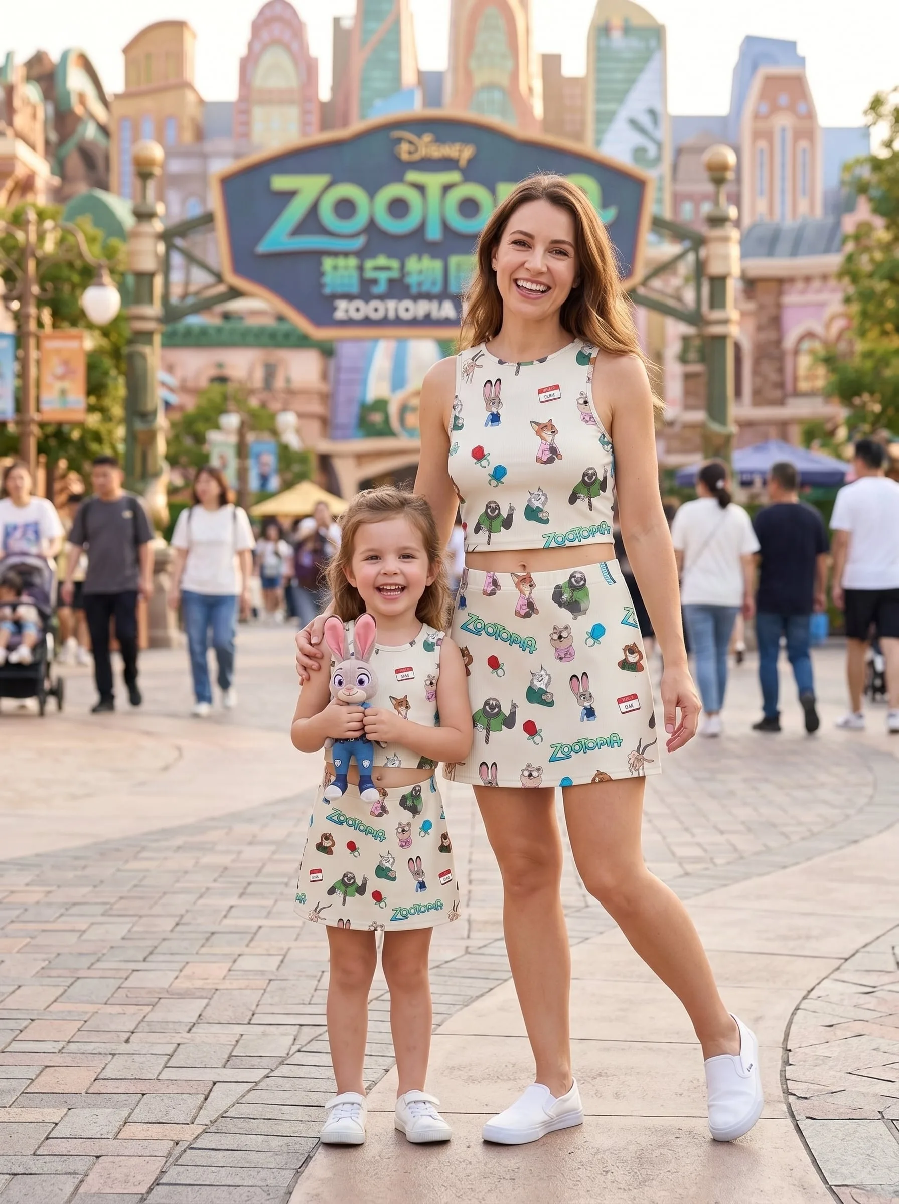Zootopia Dress Set, Cartoon Skirt Set, Mom And Me Matching Dress Set, Theme Park Vacation Outfit, Cute Family Trip Outfit - Image 5