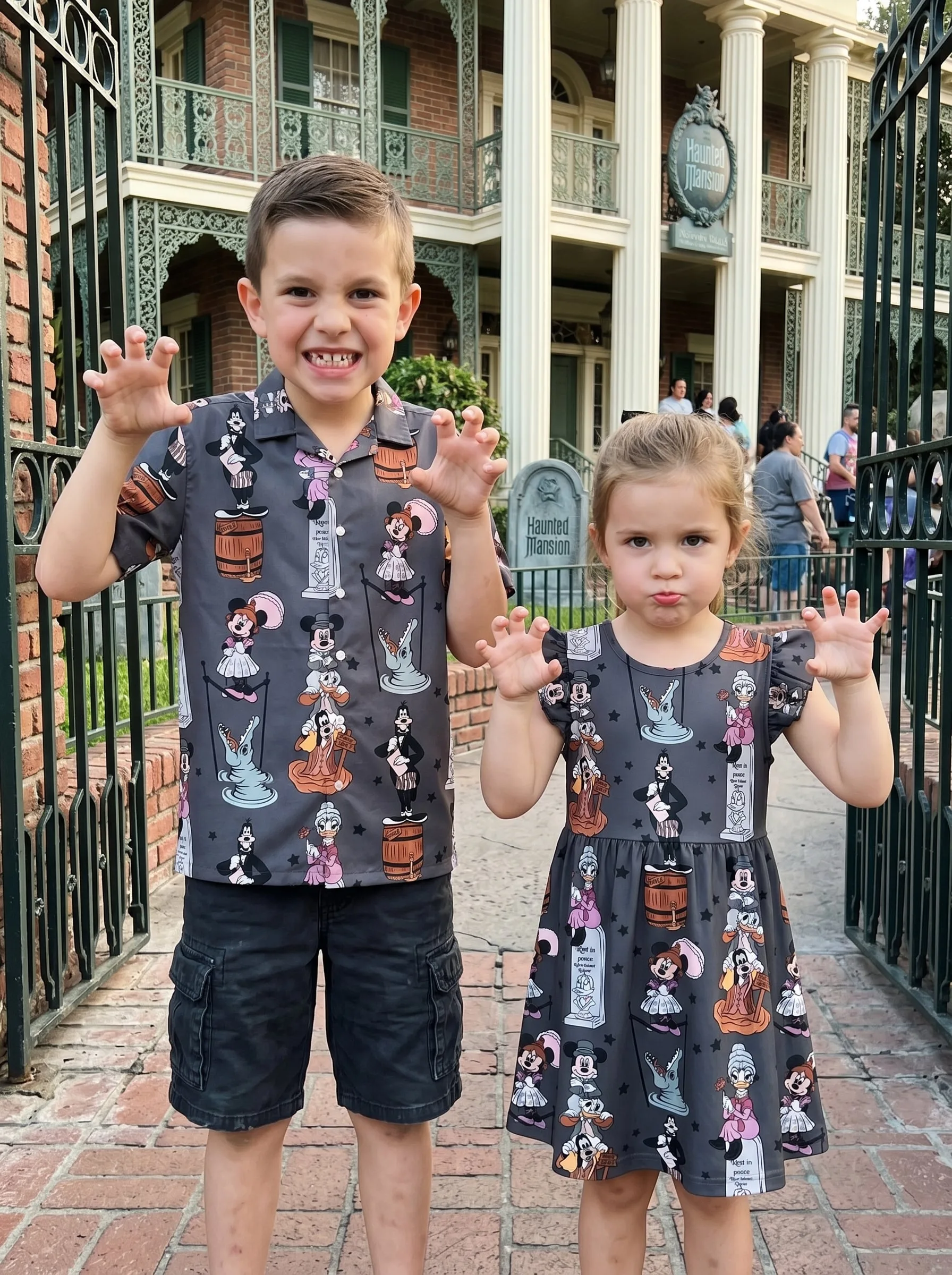 Haunted Mansion Matching Family Outfit, Disney Skater Dress And Button Shirt, Theme Park Trip Clothing - Image 5