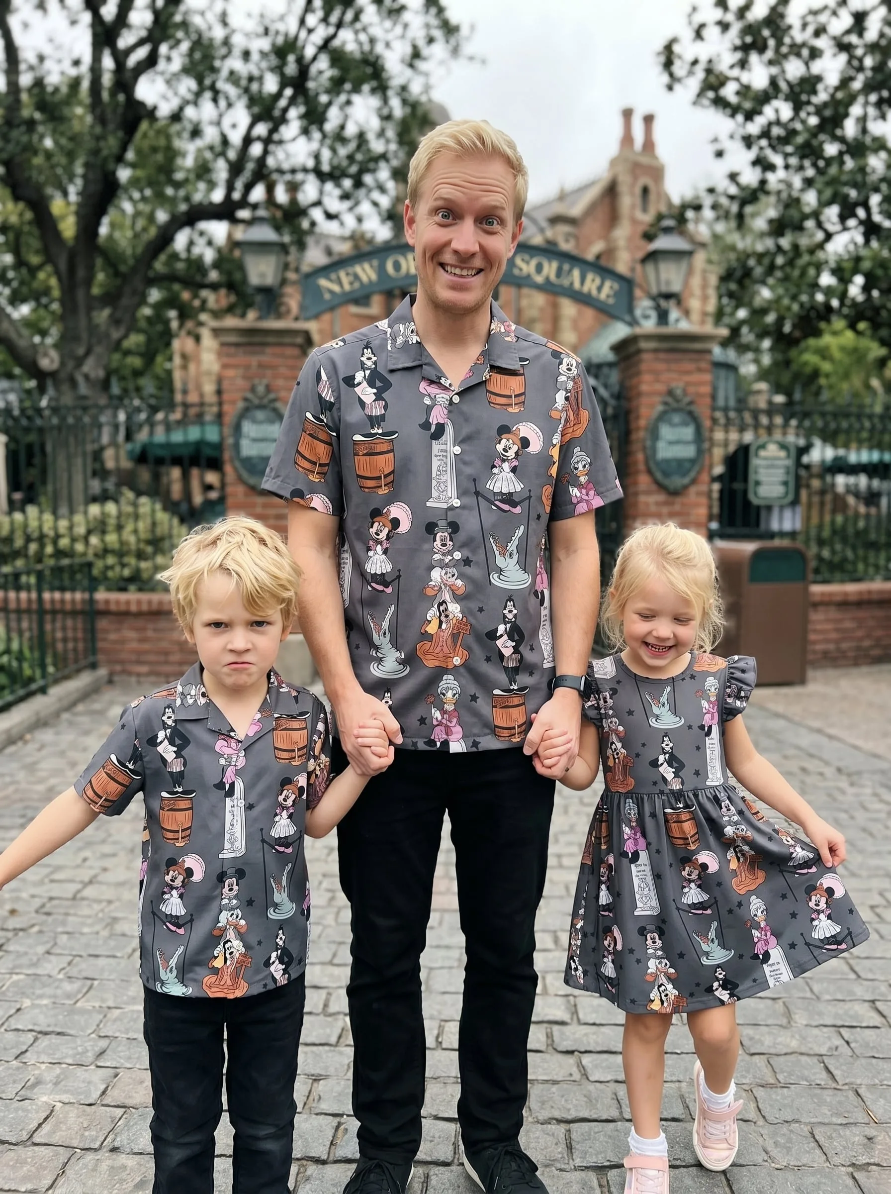 Haunted Mansion Matching Family Outfit, Disney Skater Dress And Button Shirt, Theme Park Trip Clothing - Image 4