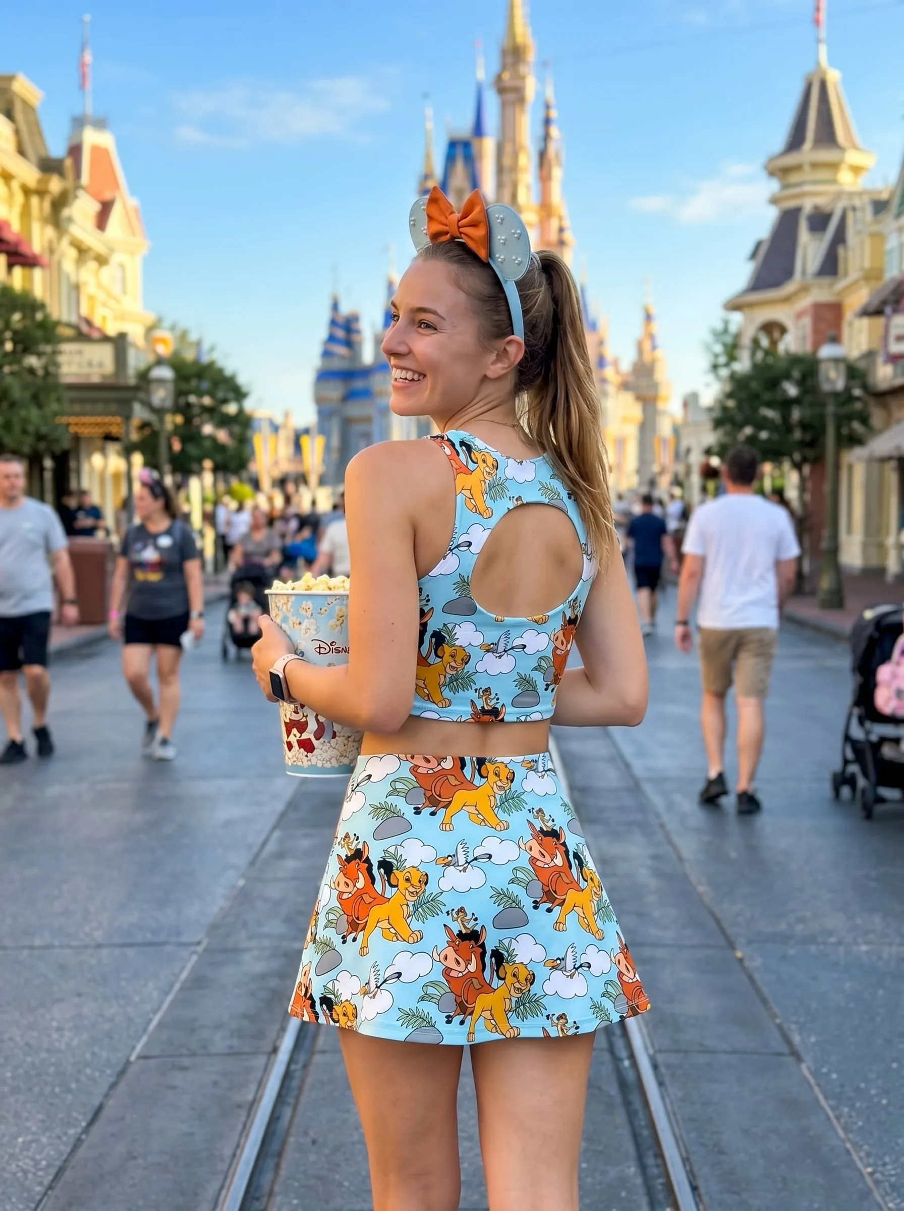 Disney Lion King Dress Set, Cartoon Skirt Set, Mom And Me Matching Dress Set, Theme Park Vacation Outfit, Cute Family Trip Outfit - Image 3