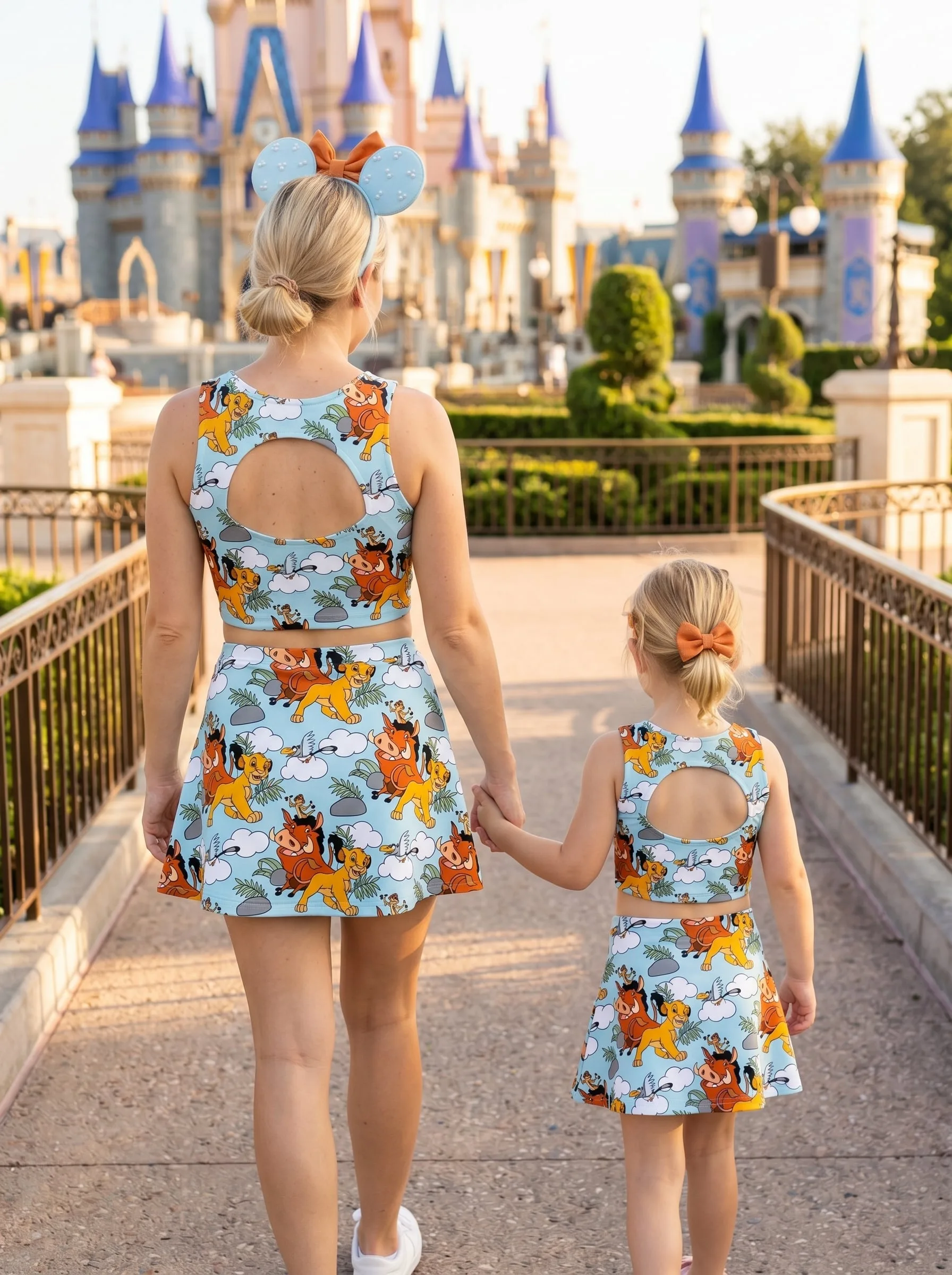 Disney Lion King Dress Set, Cartoon Skirt Set, Mom And Me Matching Dress Set, Theme Park Vacation Outfit, Cute Family Trip Outfit - Image 4
