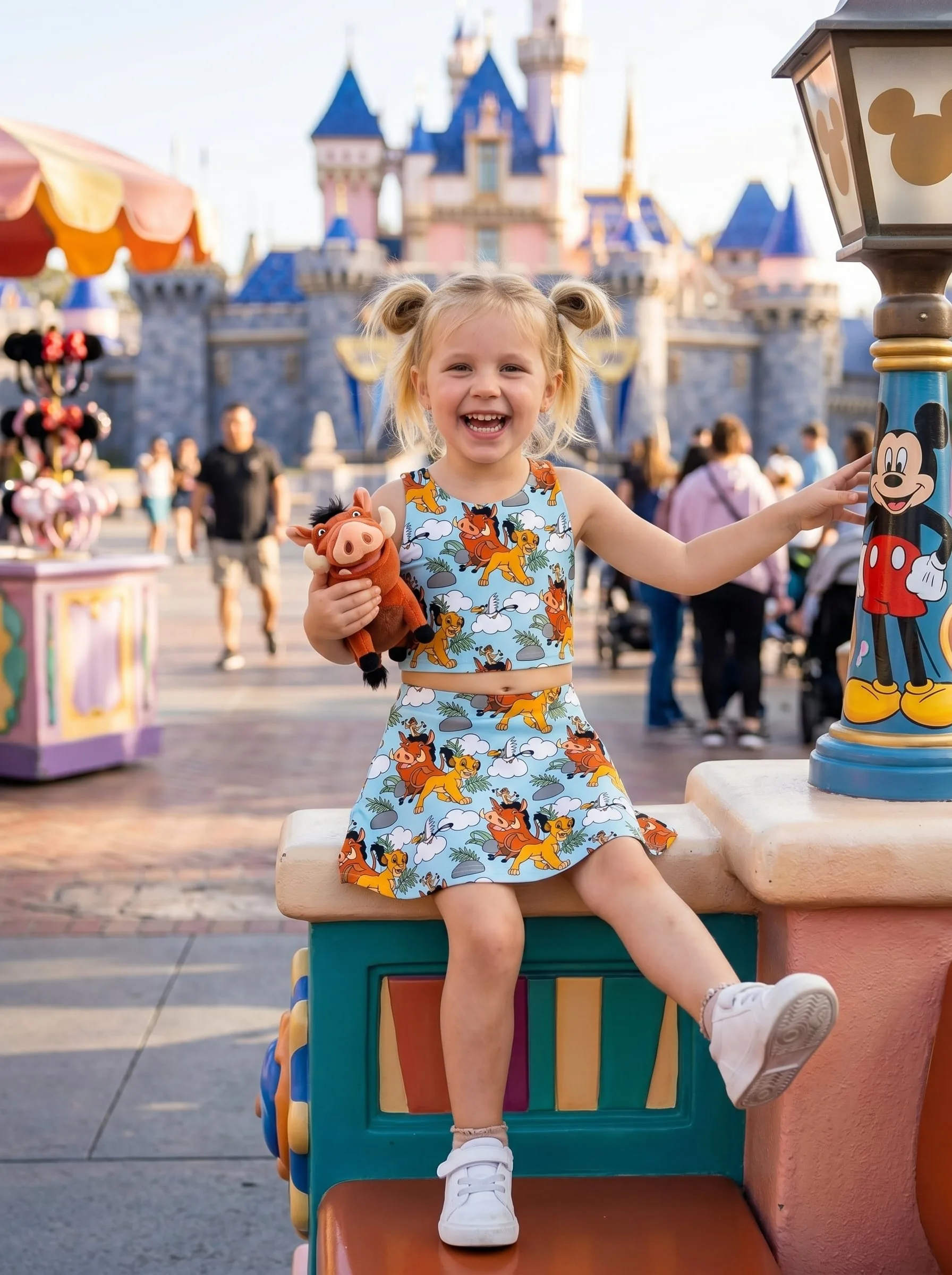 Disney Lion King Dress Set, Cartoon Skirt Set, Mom And Me Matching Dress Set, Theme Park Vacation Outfit, Cute Family Trip Outfit - Image 5