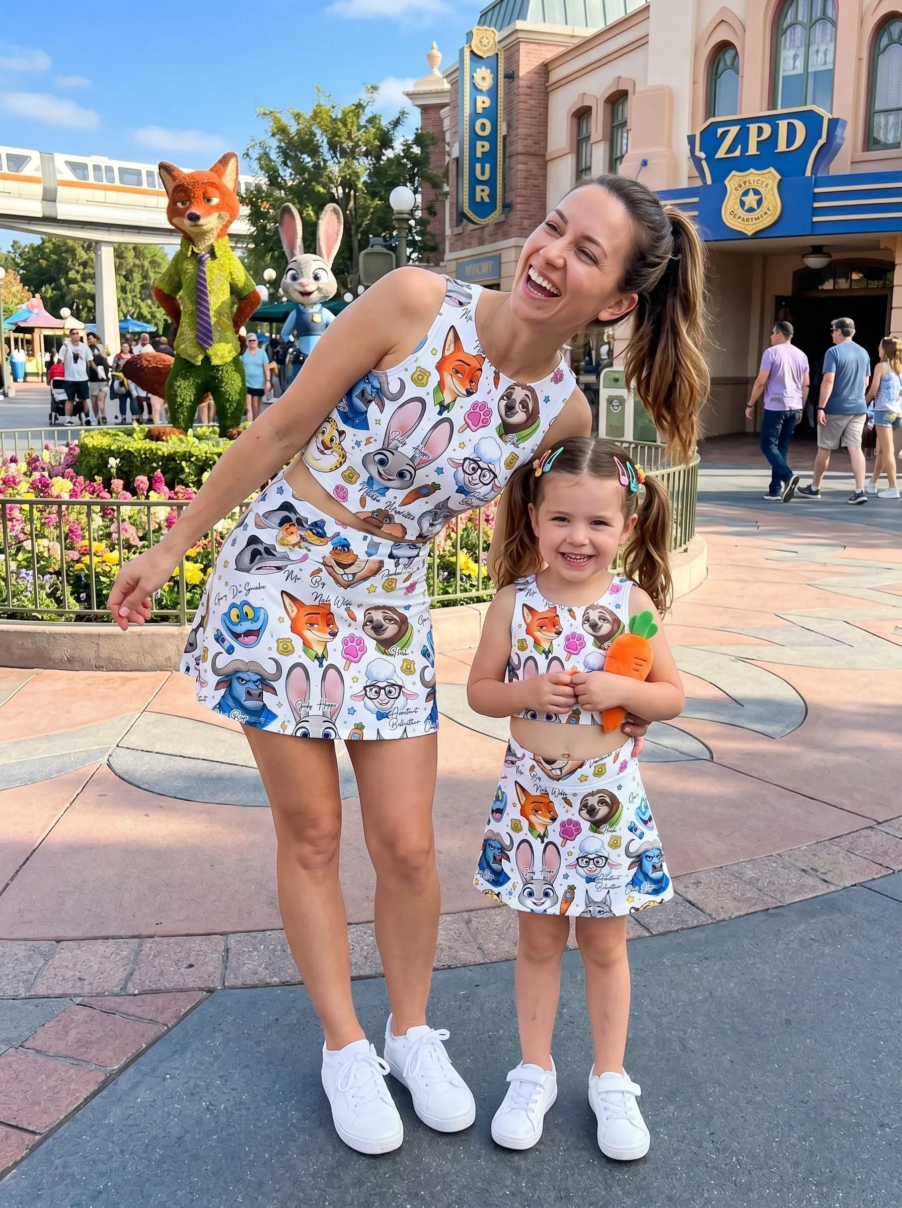 Disney Character Dress Set, Cartoon Skirt Set, Mom And Me Matching Dress Set, Theme Park Vacation Outfit, Cute Family Trip Outfit - Image 4