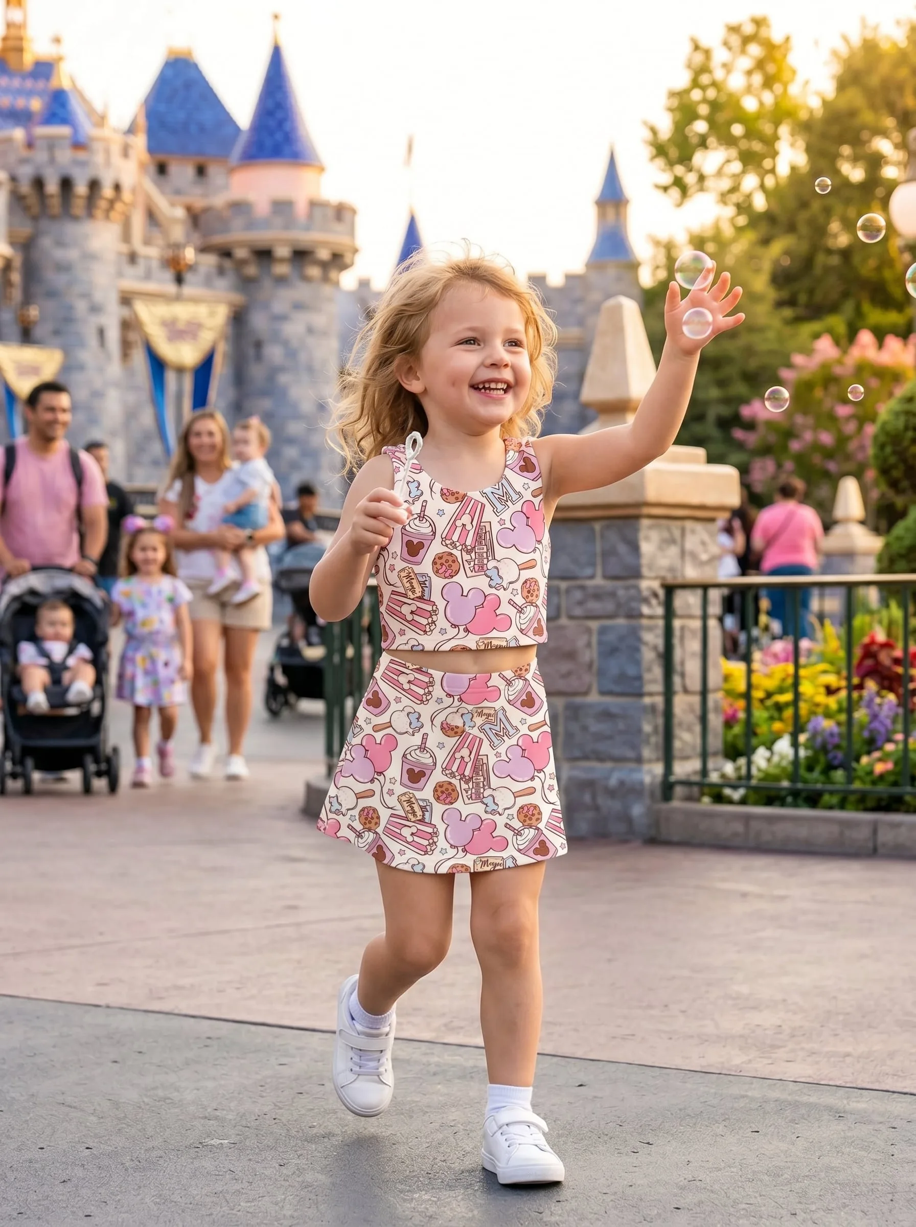 Disney Snacks Dress Set, Cartoon Skirt Set, Mom And Me Matching Dress Set, Theme Park Vacation Outfit, Cute Family Trip Outfit - Image 2