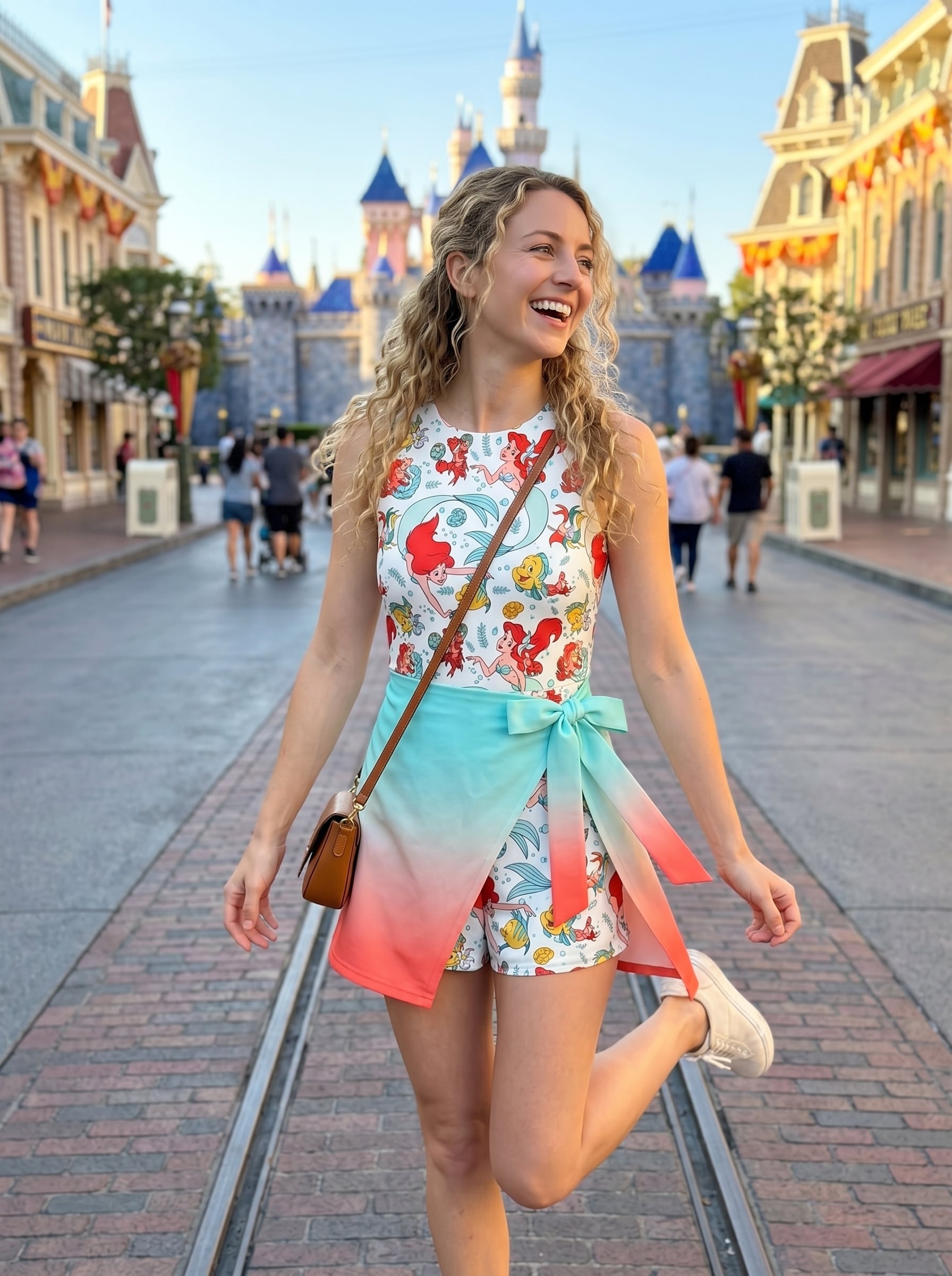 The Little Mermaid Ombre Tennis Dress Skirt, Disney Tennis Skort For Women - Image 3