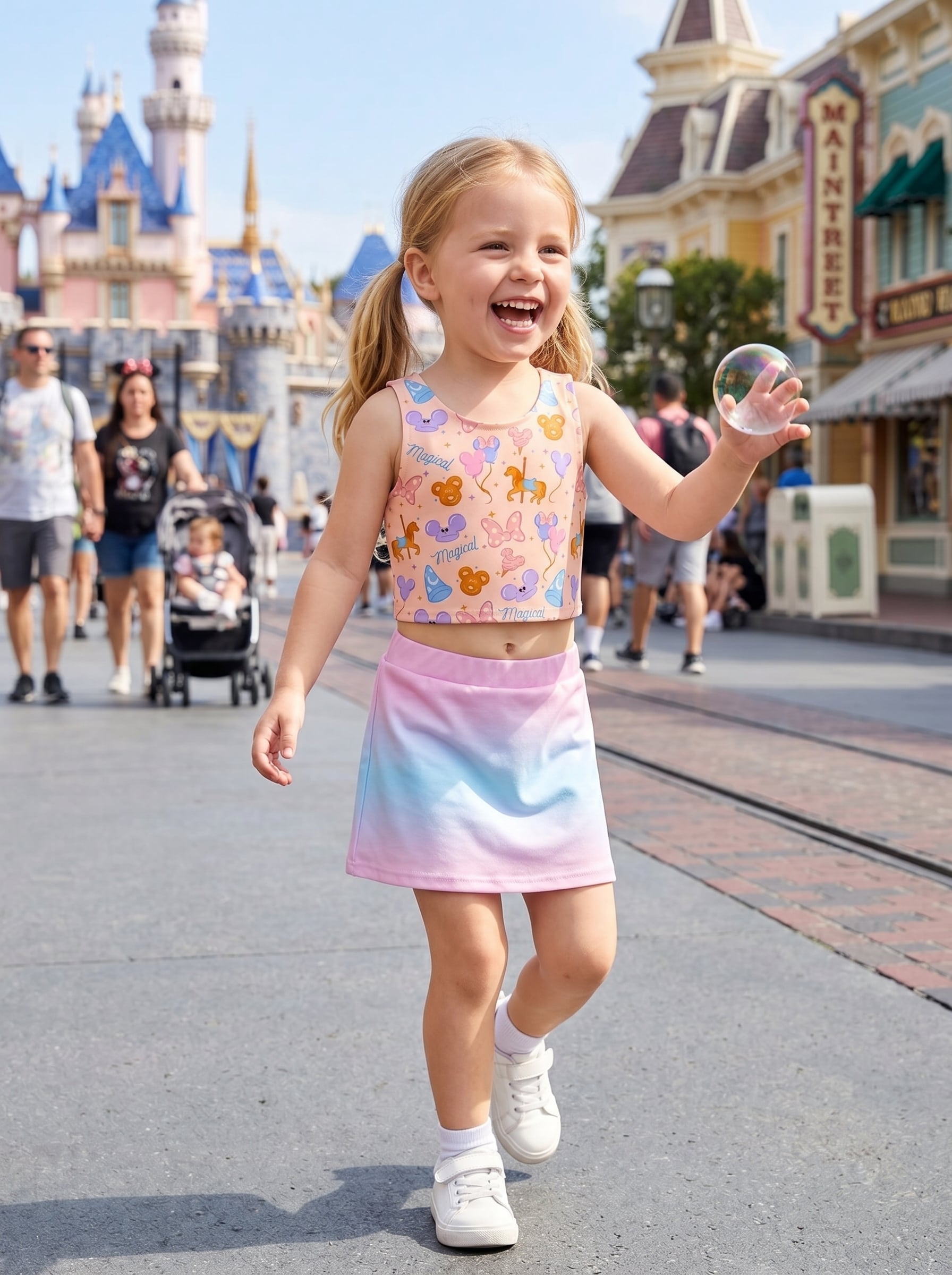 Disney Parks Ombre Matching Dress Set, Mom And Me Cartoon Outfit, Disneyland Family Trip Clothes - Image 2