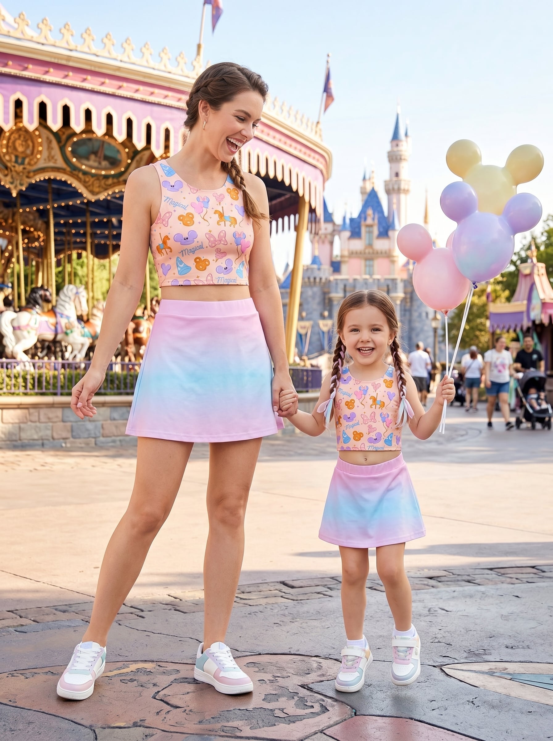 Disney Parks Ombre Matching Dress Set, Mom And Me Cartoon Outfit, Disneyland Family Trip Clothes - Image 3