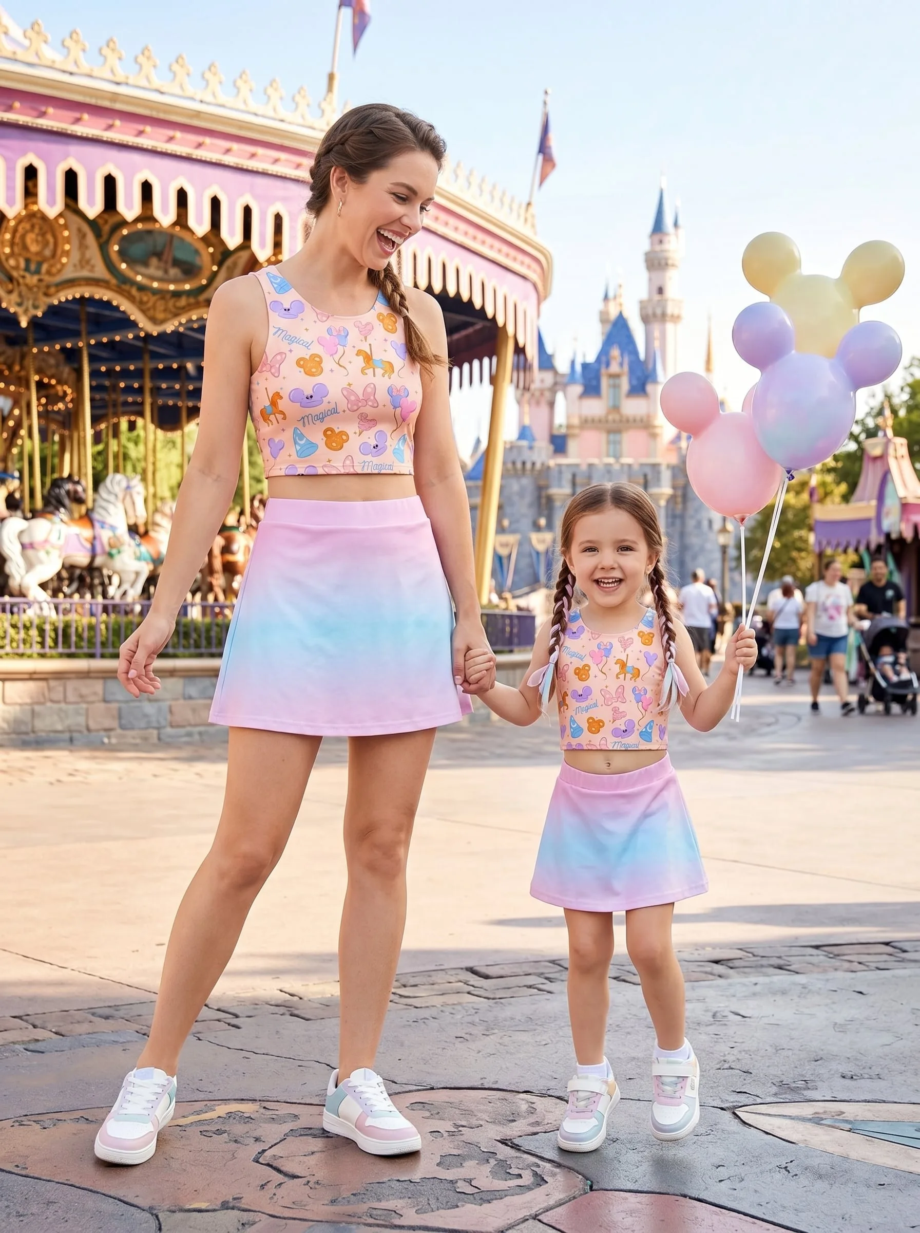 Disney Parks Ombre Matching Dress Set, Mom And Me Cartoon Outfit, Disneyland Family Trip Clothes - Image 3