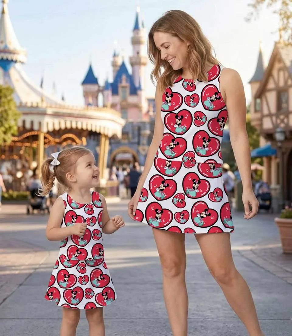 Disney Minnie Heart Family Matching Dress Set, Mother Daughter Disney Trip Outfit - Image 7