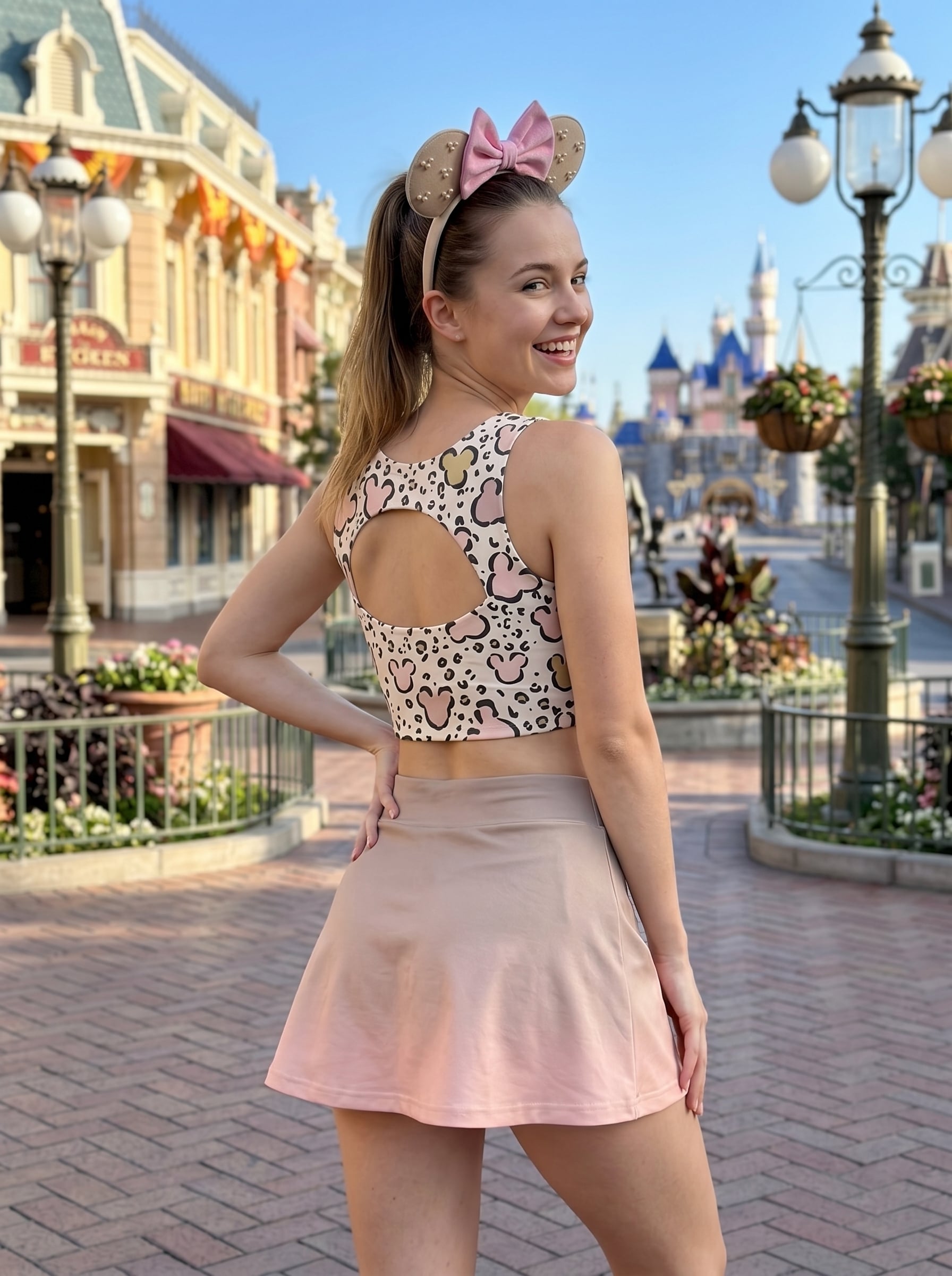Leopard Mickey Ombre Matching Dress Set, Mom And Me Cartoon Outfit, Disneyland Family Trip Clothes - Image 3