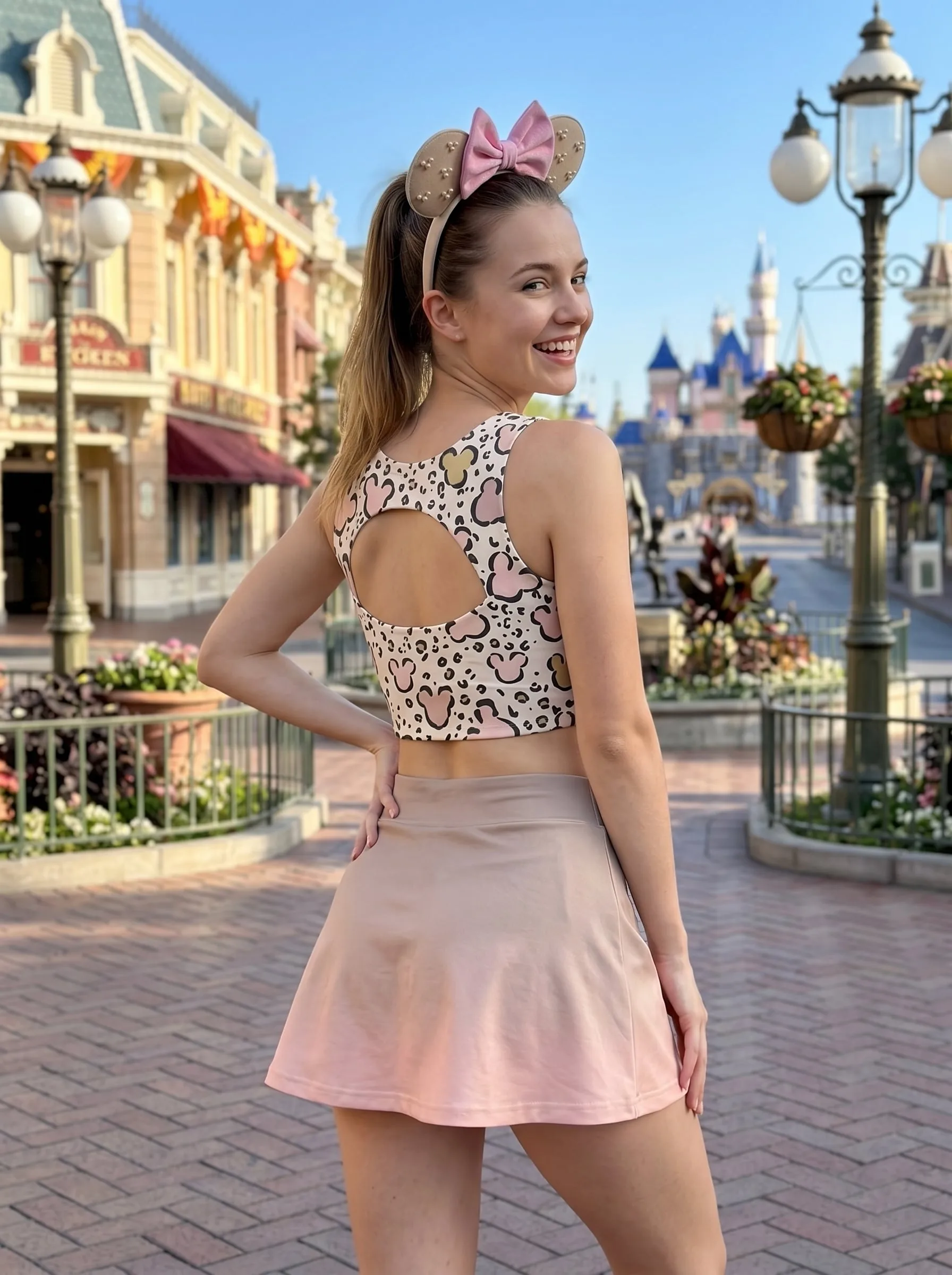 Leopard Mickey Ombre Matching Dress Set, Mom And Me Cartoon Outfit, Disneyland Family Trip Clothes - Image 3