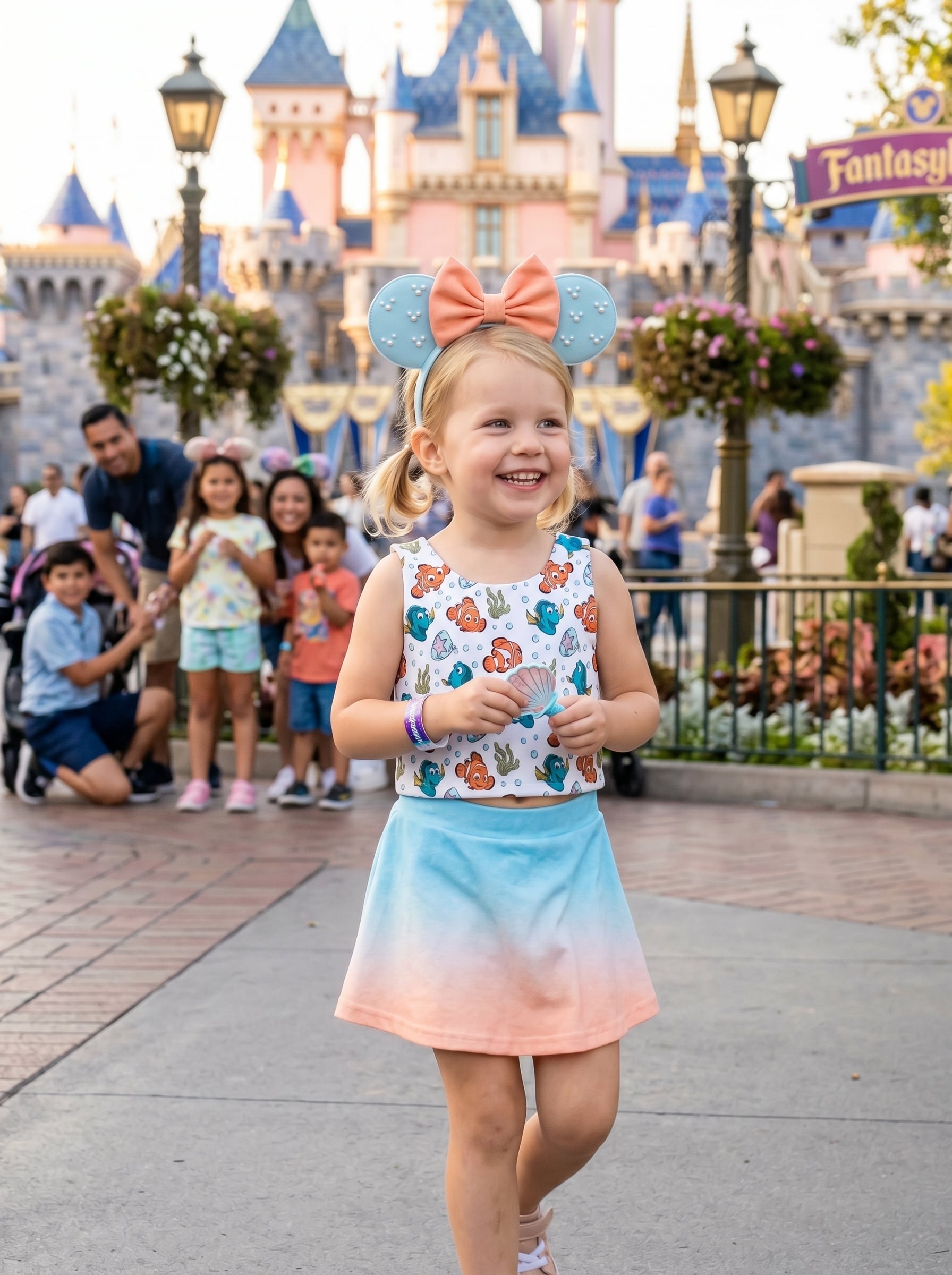 Finding Nemo Ombre Matching Dress Set, Mom And Me Cartoon Outfit, Disneyland Family Trip Clothes - Image 2