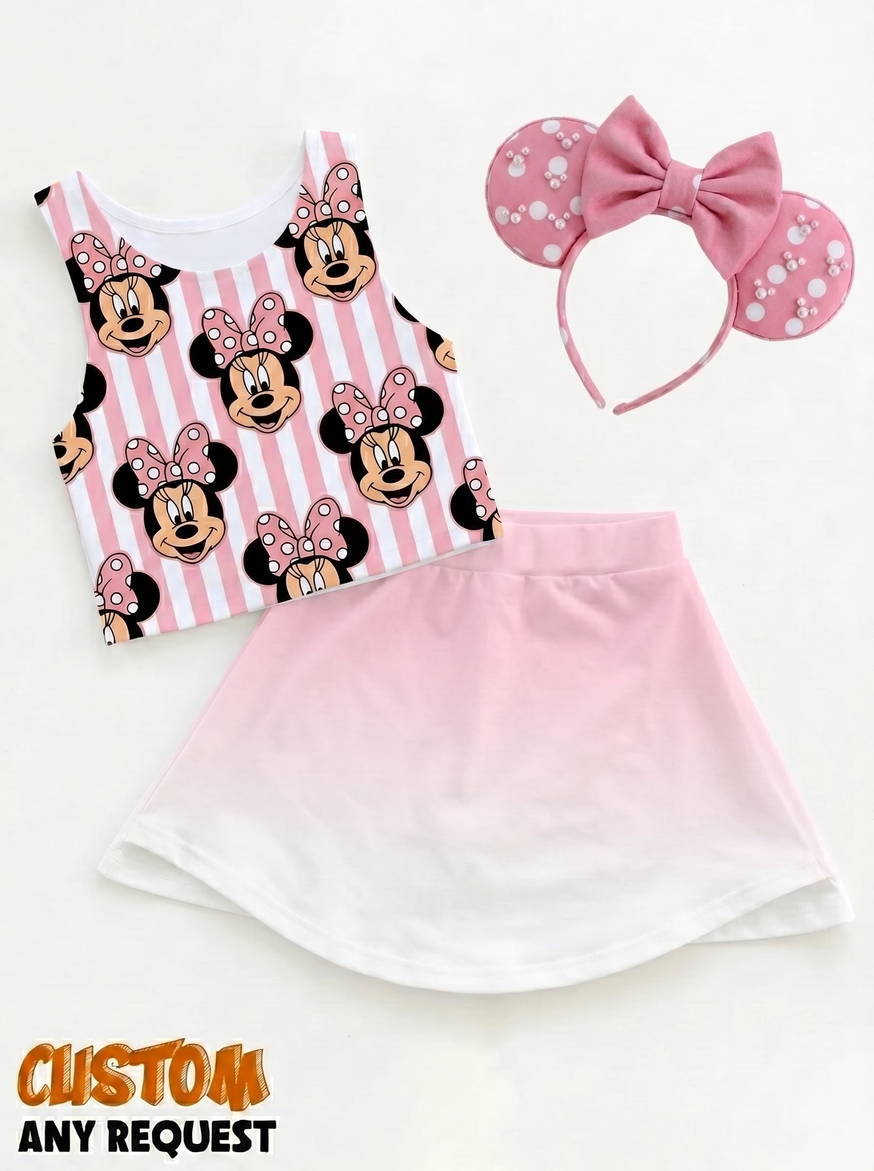 Minnie Mouse Ombre Matching Dress Set, Mom And Me Cartoon Outfit, Disneyland Family Trip Clothes
