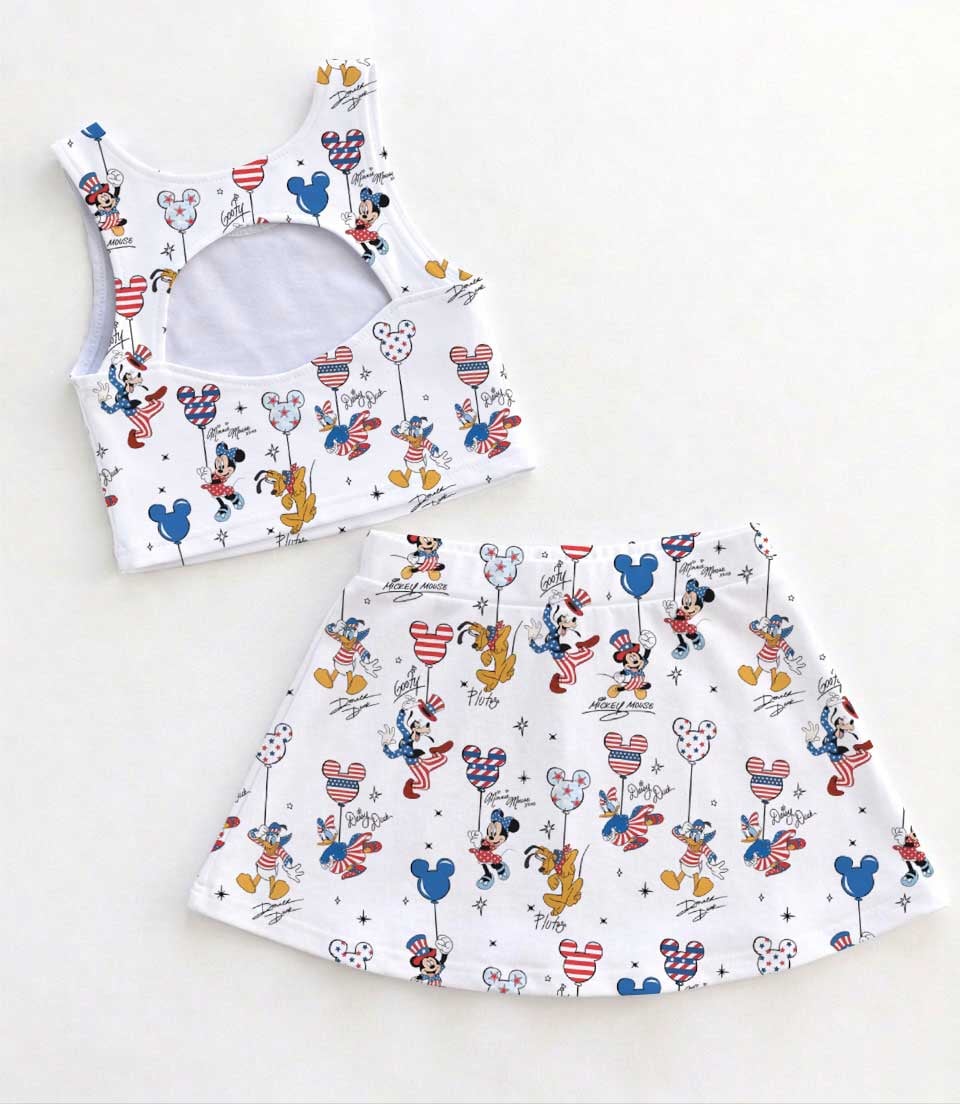 Disney Mickey and Friends 4th of July Dress Set, Patriotic Independence Day Vacation Outfit - Image 2