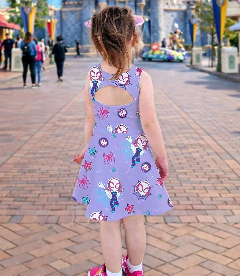 Marvel Spider Gwen Dress Set, Superhero Vacation Outfit - Image 5