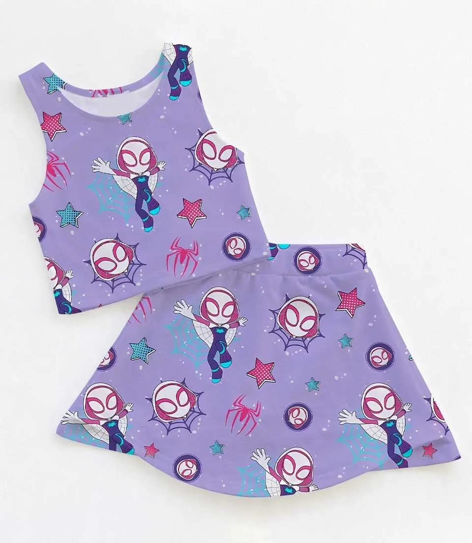 Marvel Spider Gwen Dress Set, Superhero Vacation Outfit