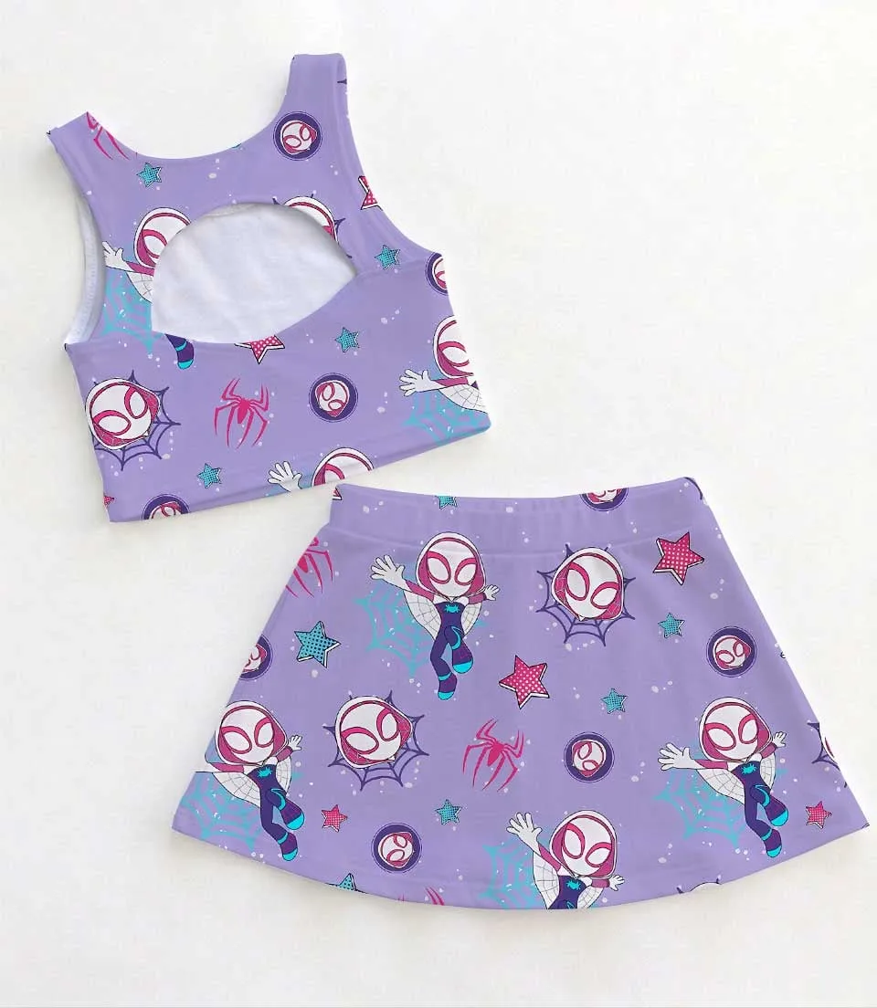 Marvel Spider Gwen Dress Set, Superhero Vacation Outfit - Image 2