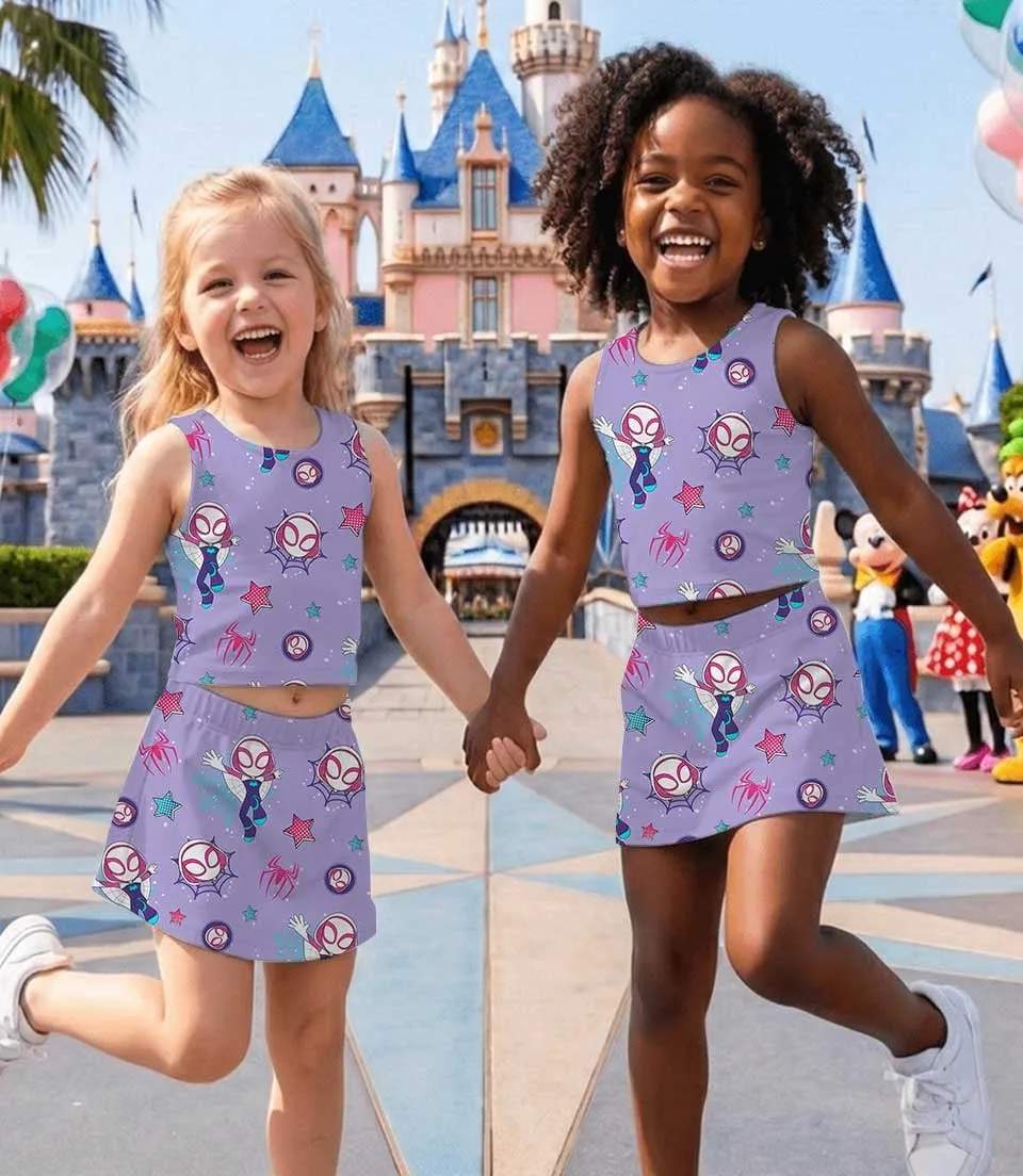 Marvel Spider Gwen Dress Set, Superhero Vacation Outfit - Image 6