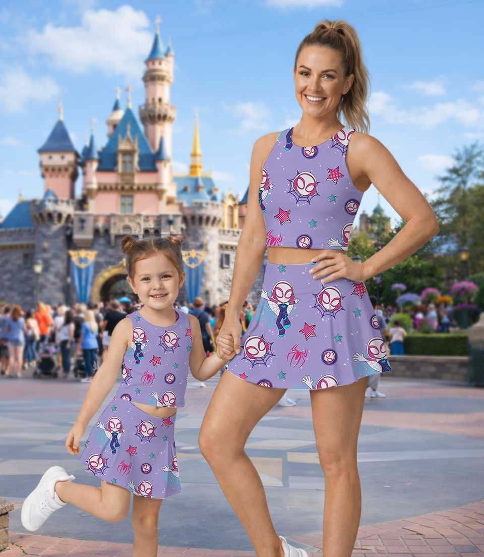 Marvel Spider Gwen Dress Set, Superhero Vacation Outfit - Image 3