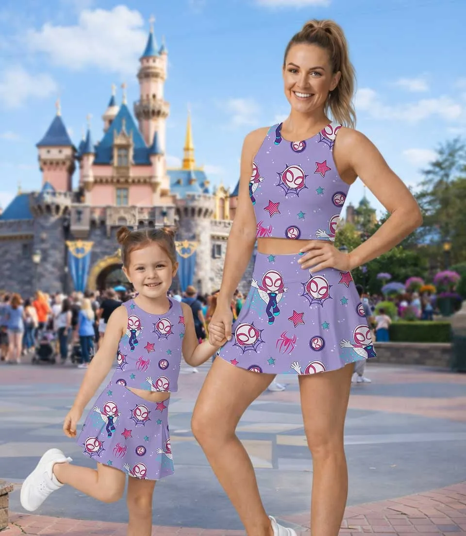 Marvel Spider Gwen Dress Set, Superhero Vacation Outfit - Image 3
