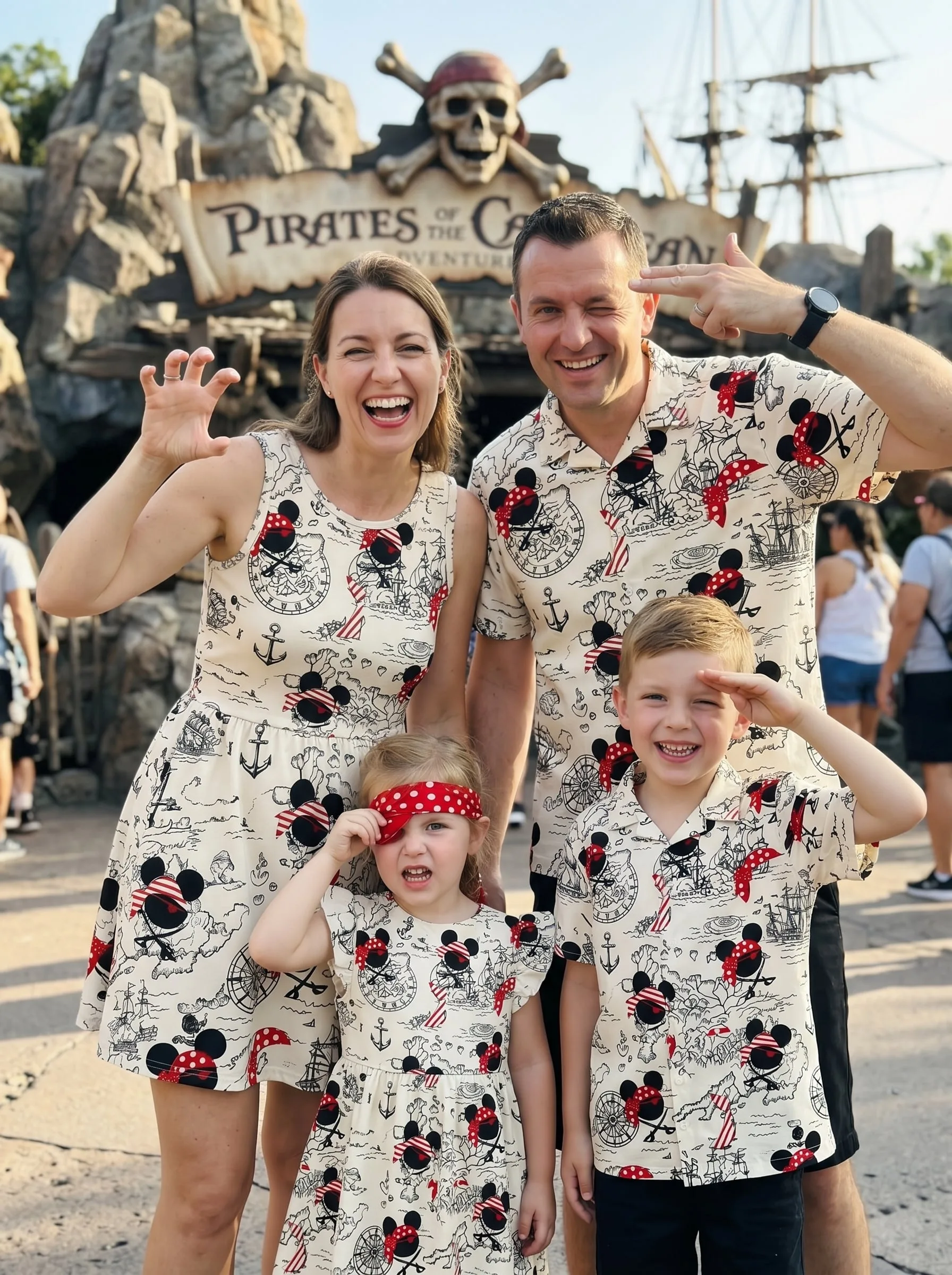 Mickey Cruise Dress Set, Disney Family Matching Vacation Outfit, Mickey Button Shirt And Skater Dress Summer Cruise Gift - Image 6