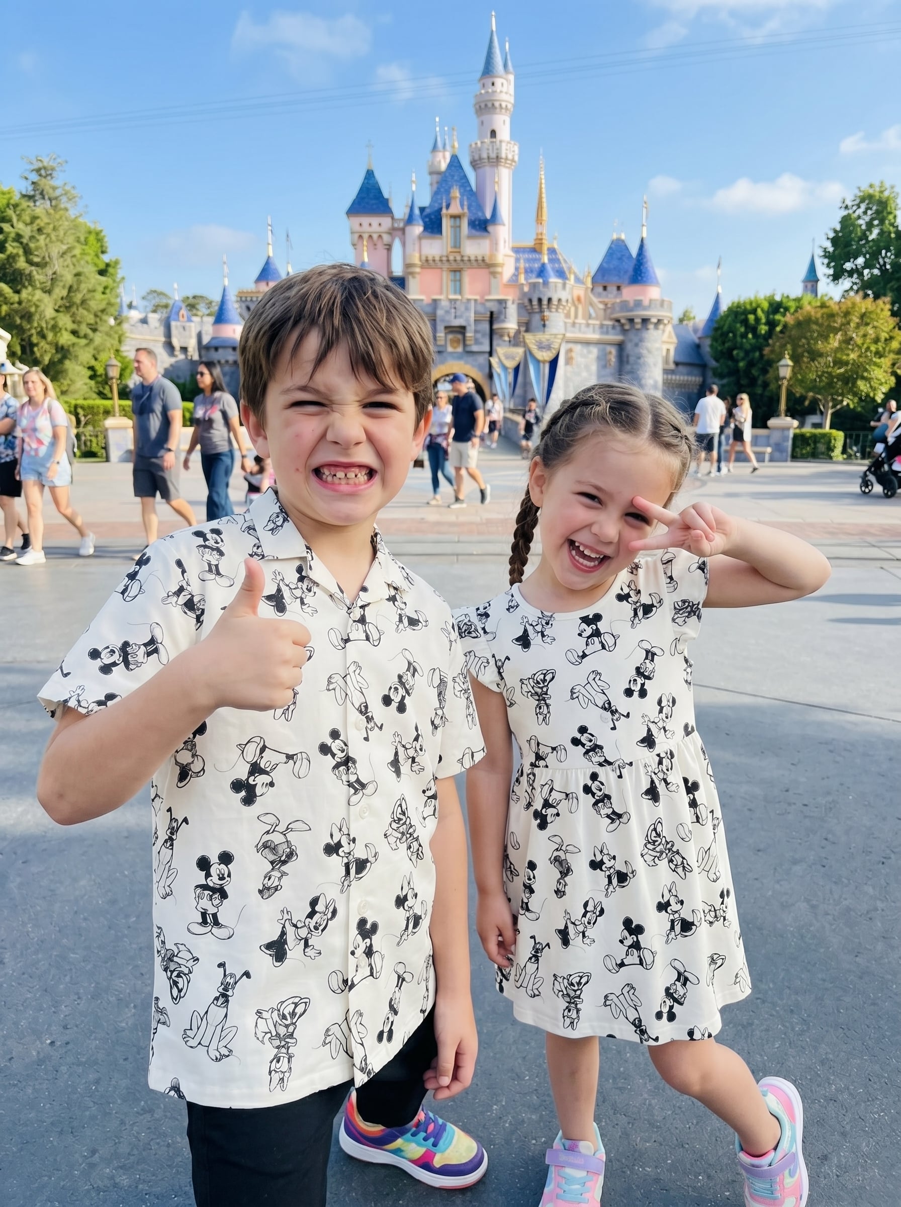 Classic Mickey Mouse Family Matching Outfit, Disney Minimalist Skater Dress - Image 4