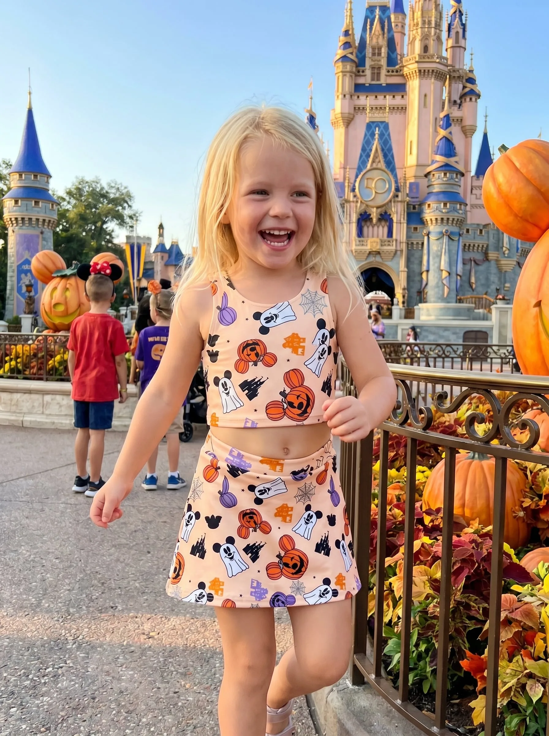 Disney Halloween Dress Set, Cartoon Skirt Set, Mom And Me Matching Dress Set, Theme Park Vacation Outfit, Cute Family Trip Outfit - Image 5