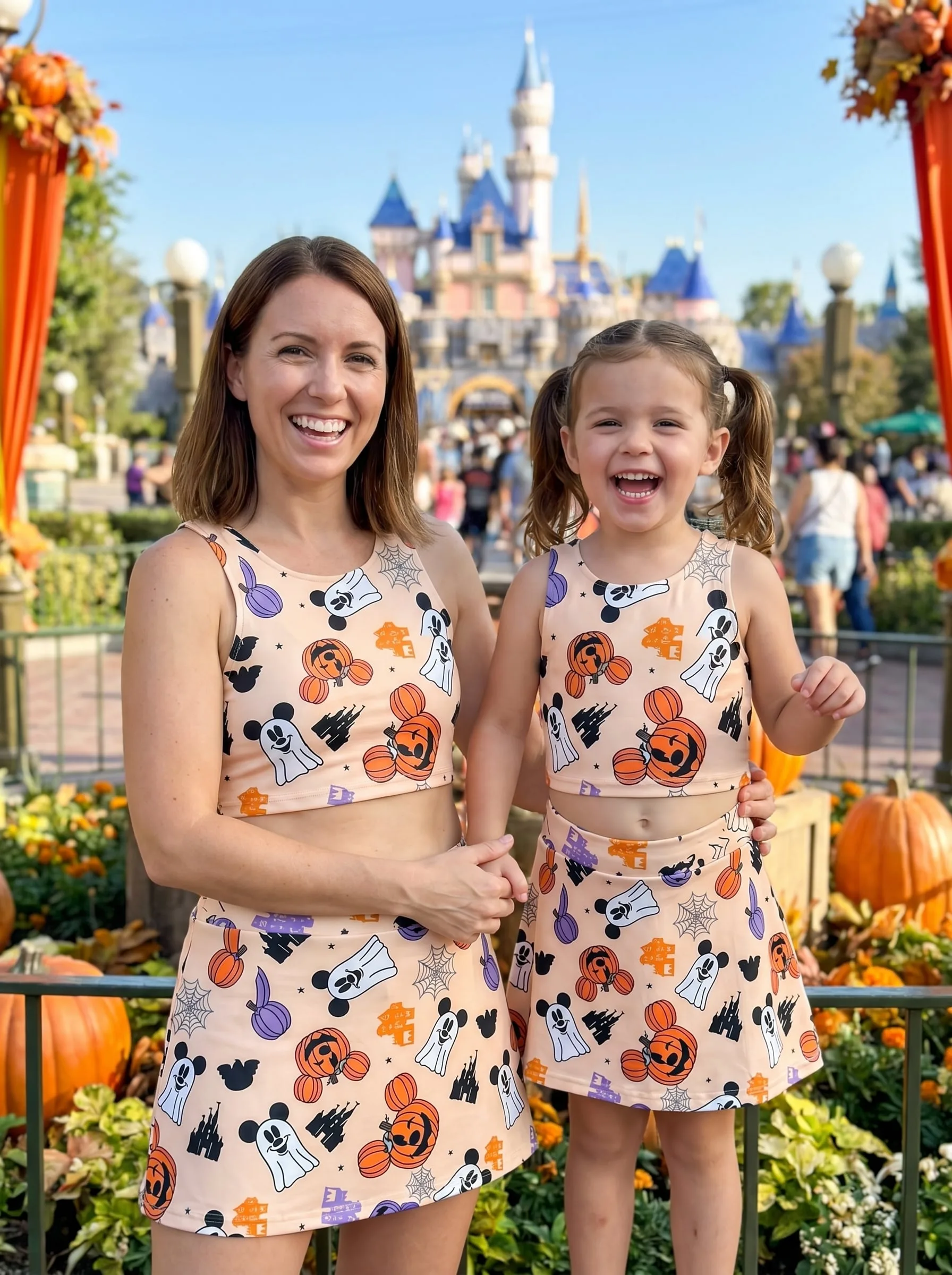 Disney Halloween Dress Set, Cartoon Skirt Set, Mom And Me Matching Dress Set, Theme Park Vacation Outfit, Cute Family Trip Outfit - Image 6