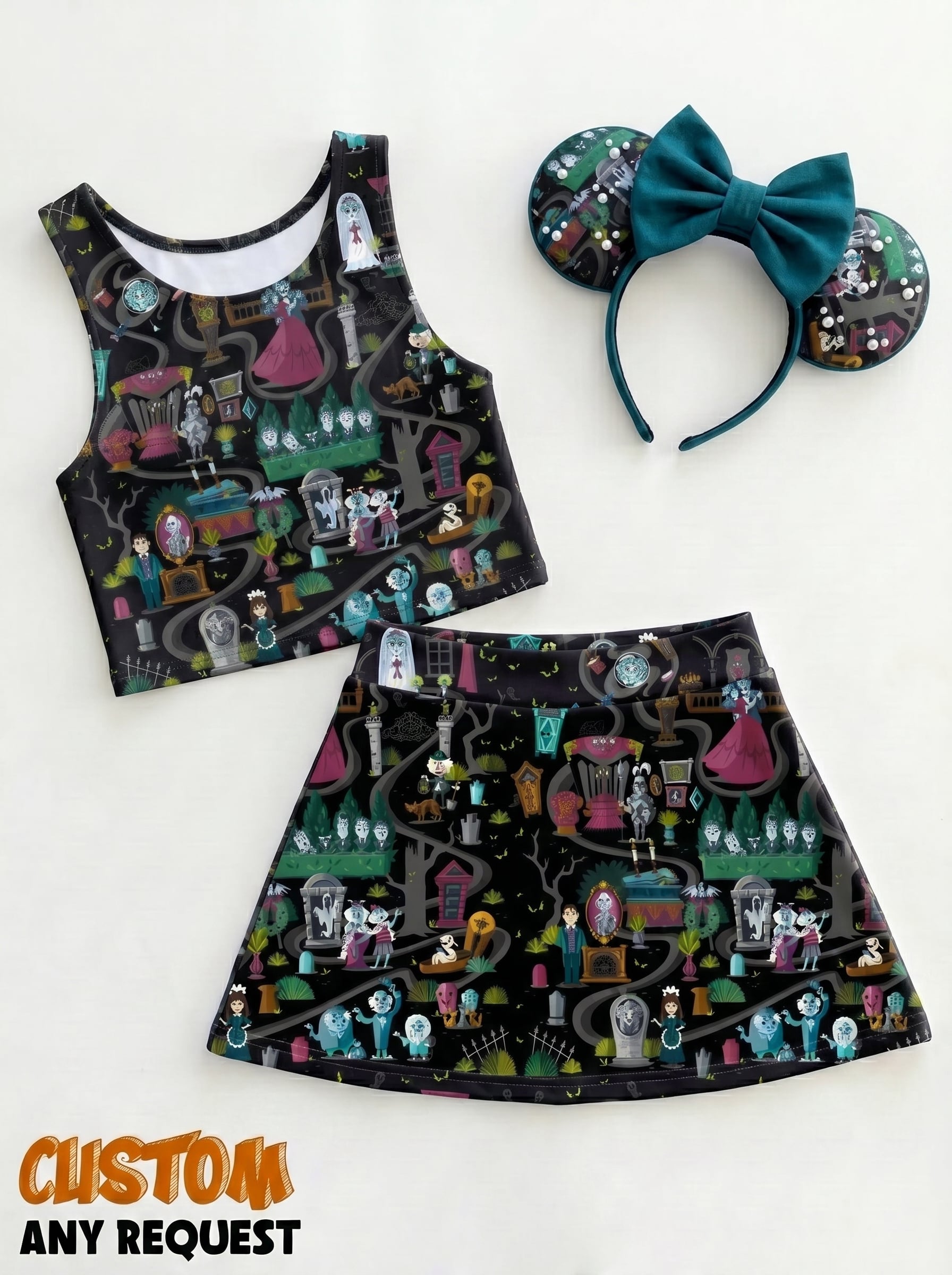 Haunted Mansion Matching Dress Set, Mom And Me Outfit, Disney Park Vacation Clothes