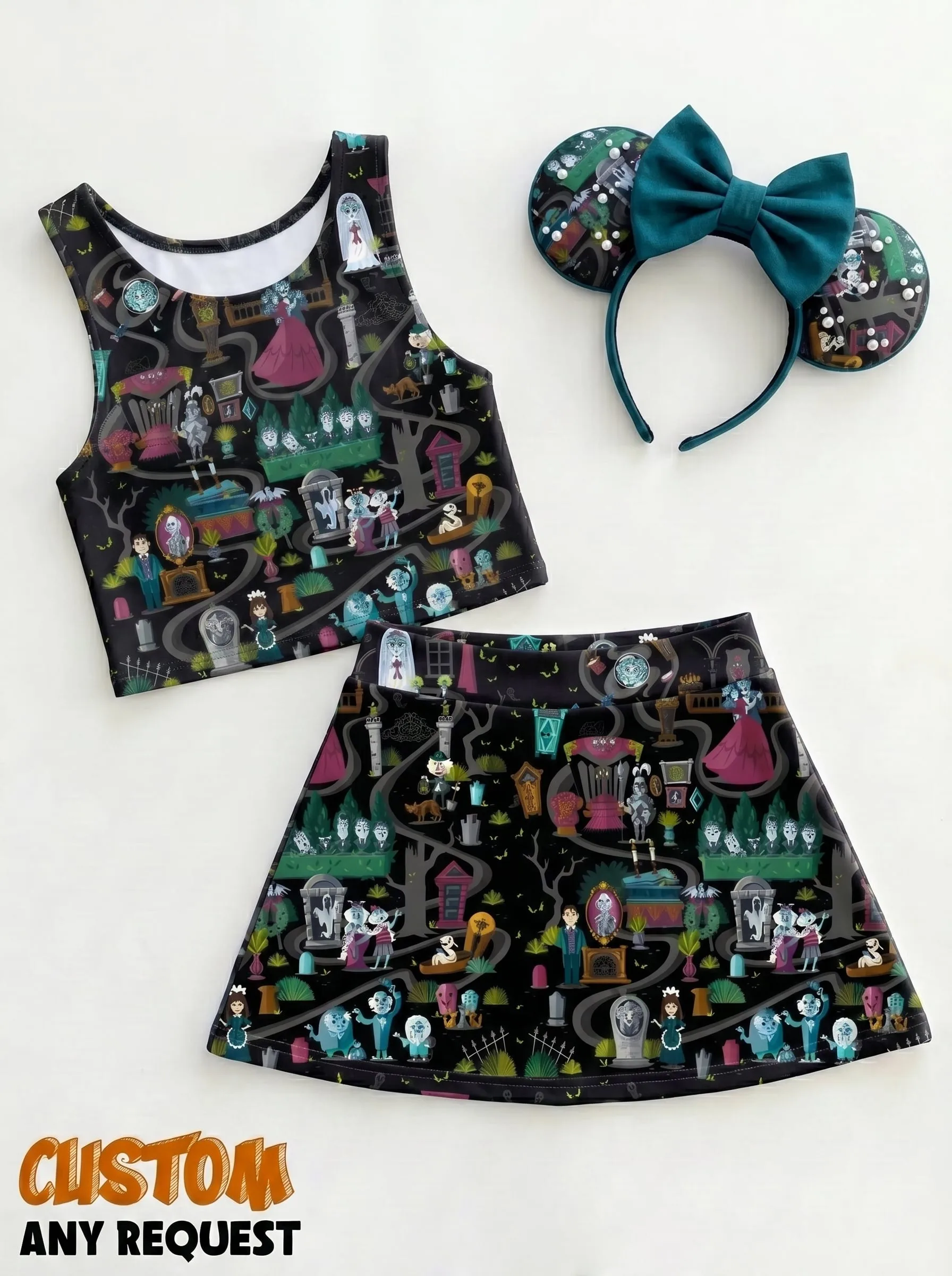 Haunted Mansion Matching Dress Set, Mom And Me Outfit, Disney Park Vacation Clothes