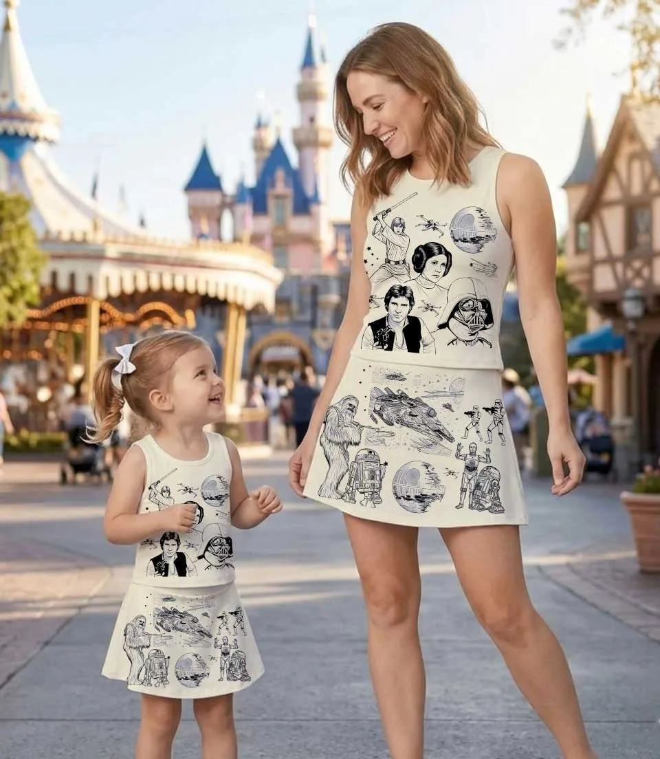 Disney Star Wars Original Trilogy Matching Mom and Me Dress Set, Family Vacation Theme Park Outfit - Image 7