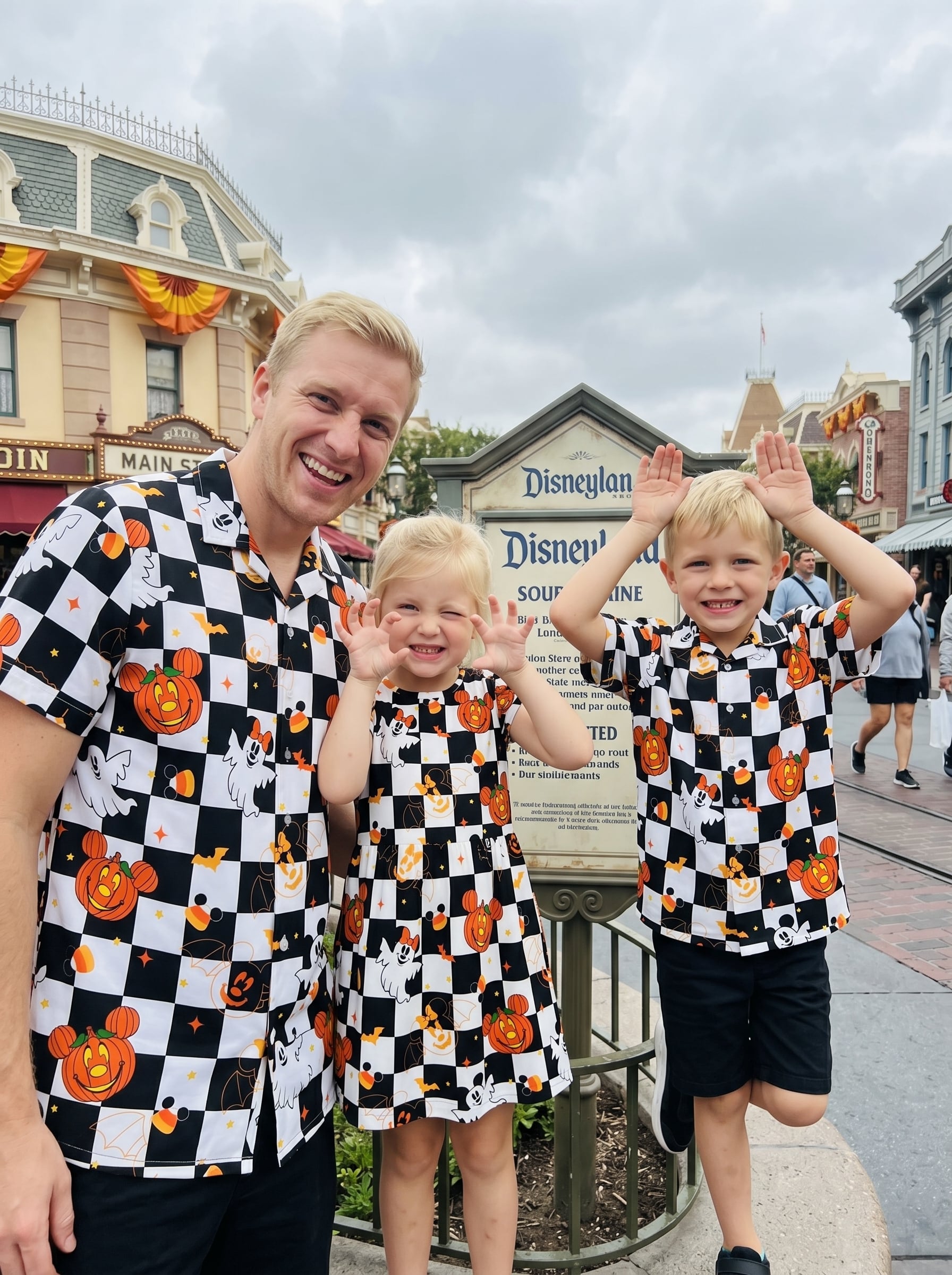 Halloween Mickey Checkerboard Family Matching Outfit, Disney Park Vacation Clothes - Image 5