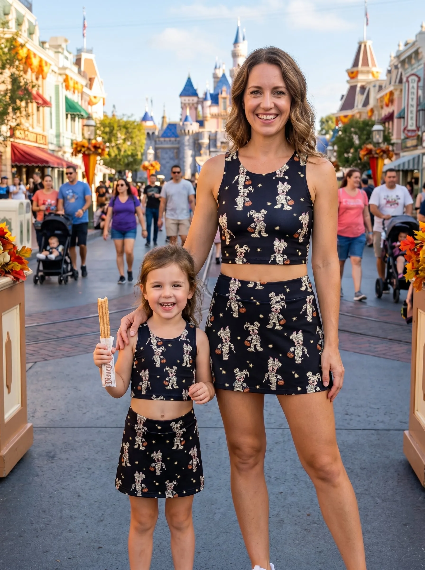 Mickey Pumpkin Halloween Activewear Set Disney Halloween Skirt Set Not So Scary Outfit Matching Dress Set - Image 5