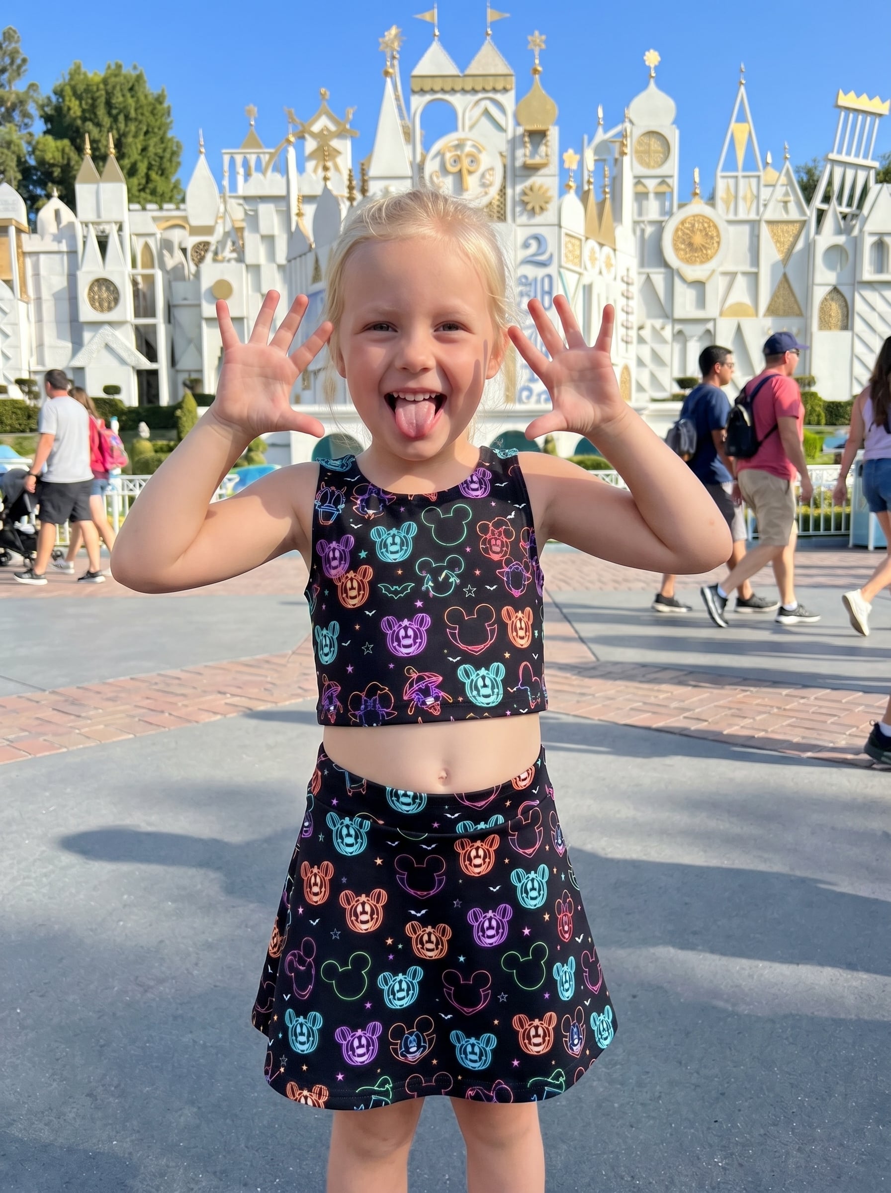 Neon Mickey Halloween Tennis Dress Skirt, Disney Park Vacation Outfit, Mickey Halloween Skort Dress - Image 2