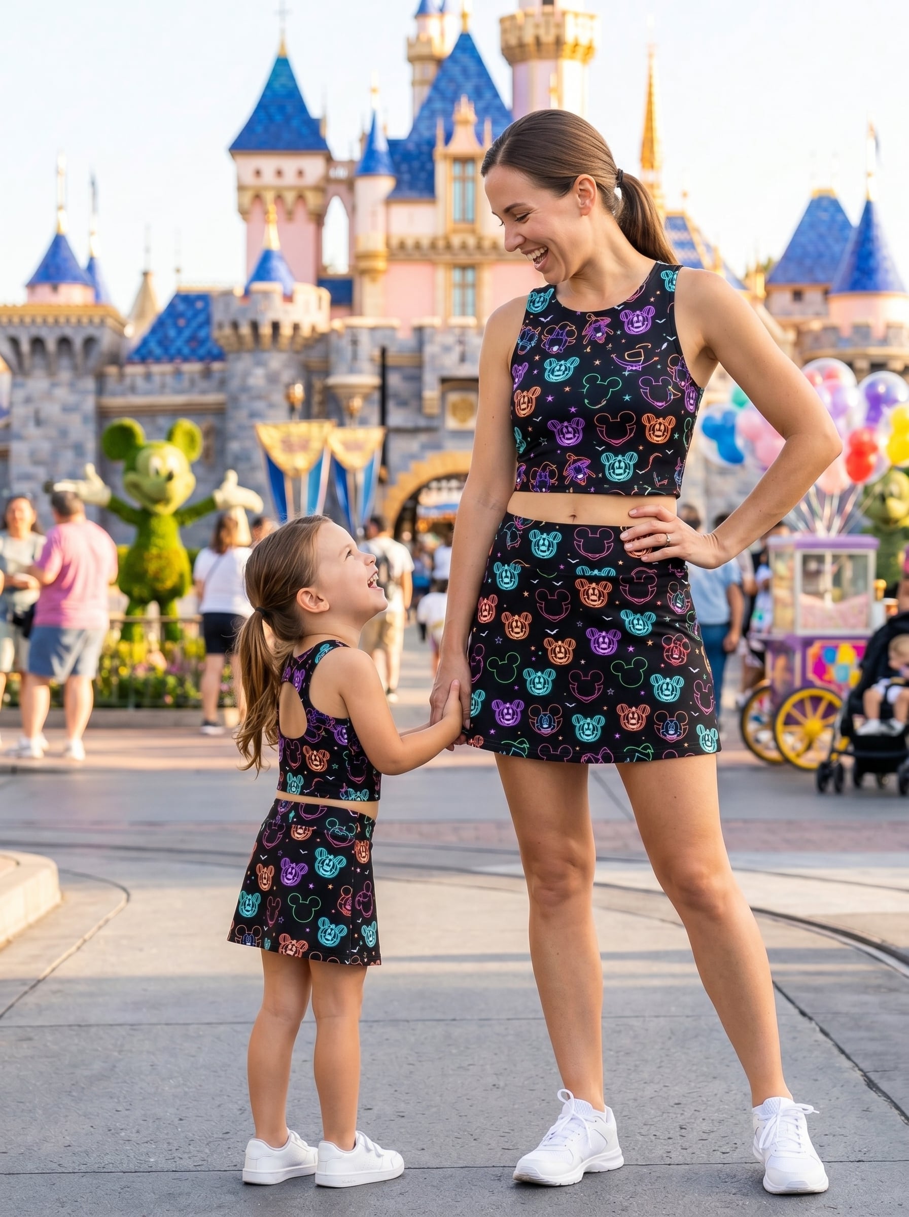 Neon Mickey Halloween Tennis Dress Skirt, Disney Park Vacation Outfit, Mickey Halloween Skort Dress - Image 6