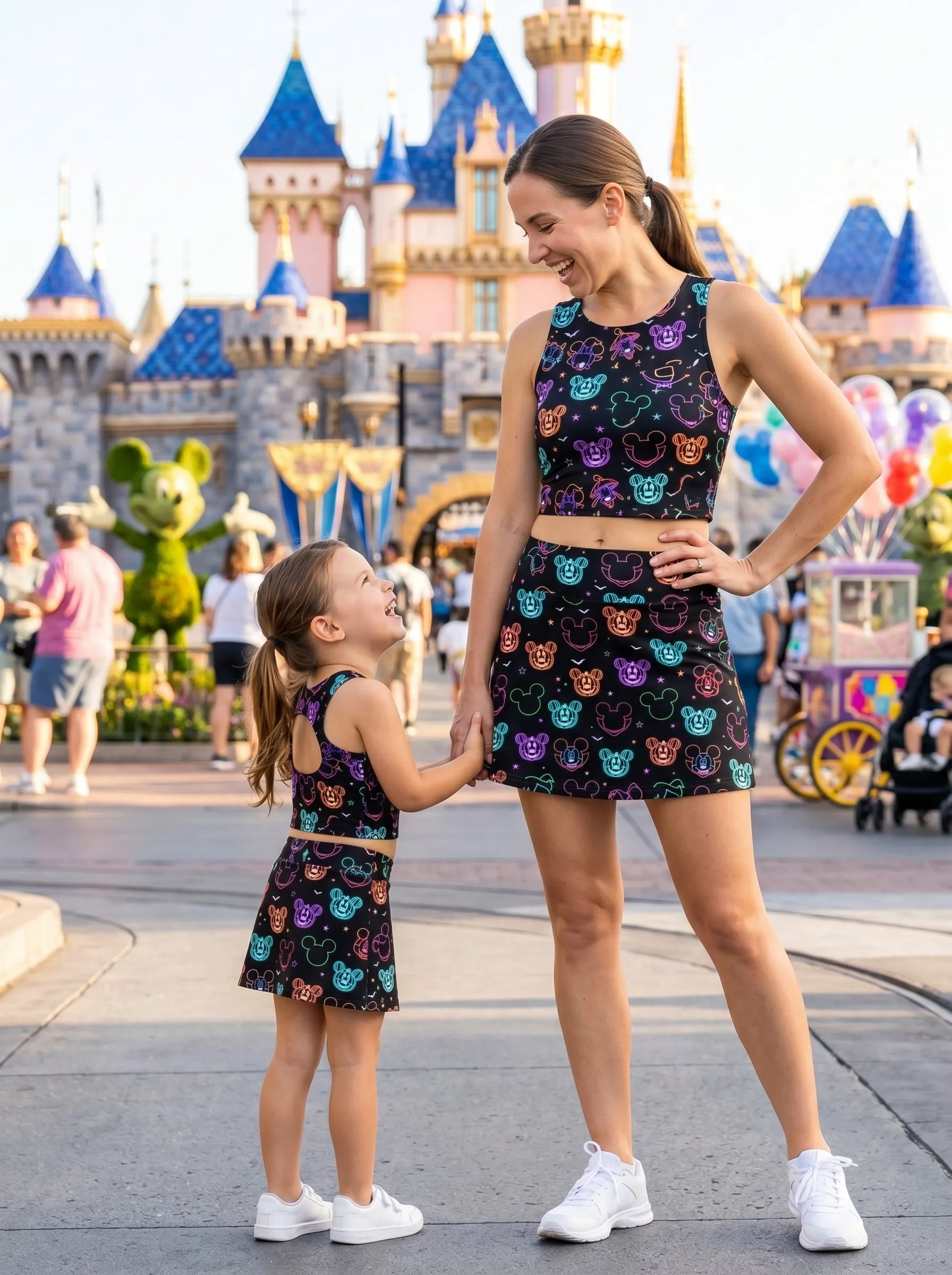 Neon Mickey Halloween Tennis Dress Skirt, Disney Park Vacation Outfit, Mickey Halloween Skort Dress - Image 6