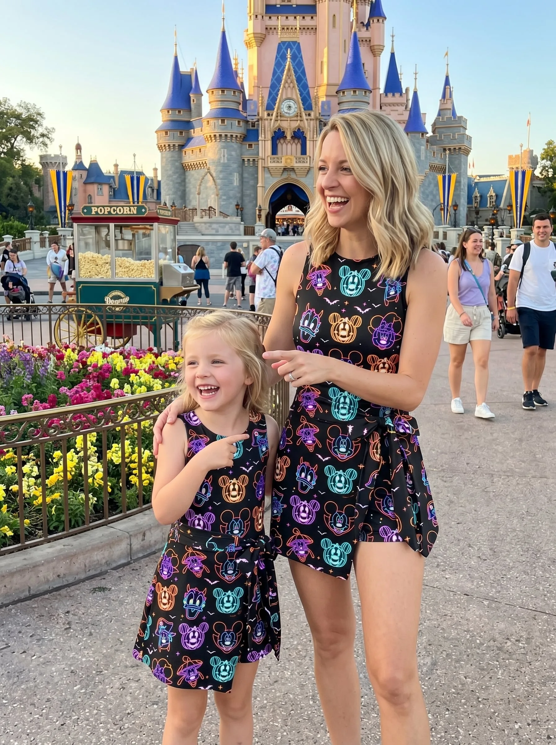 Neon Mickey Halloween Tennis Dress, Disney Park Vacation Outfit, Halloween Skort Dress - Image 4