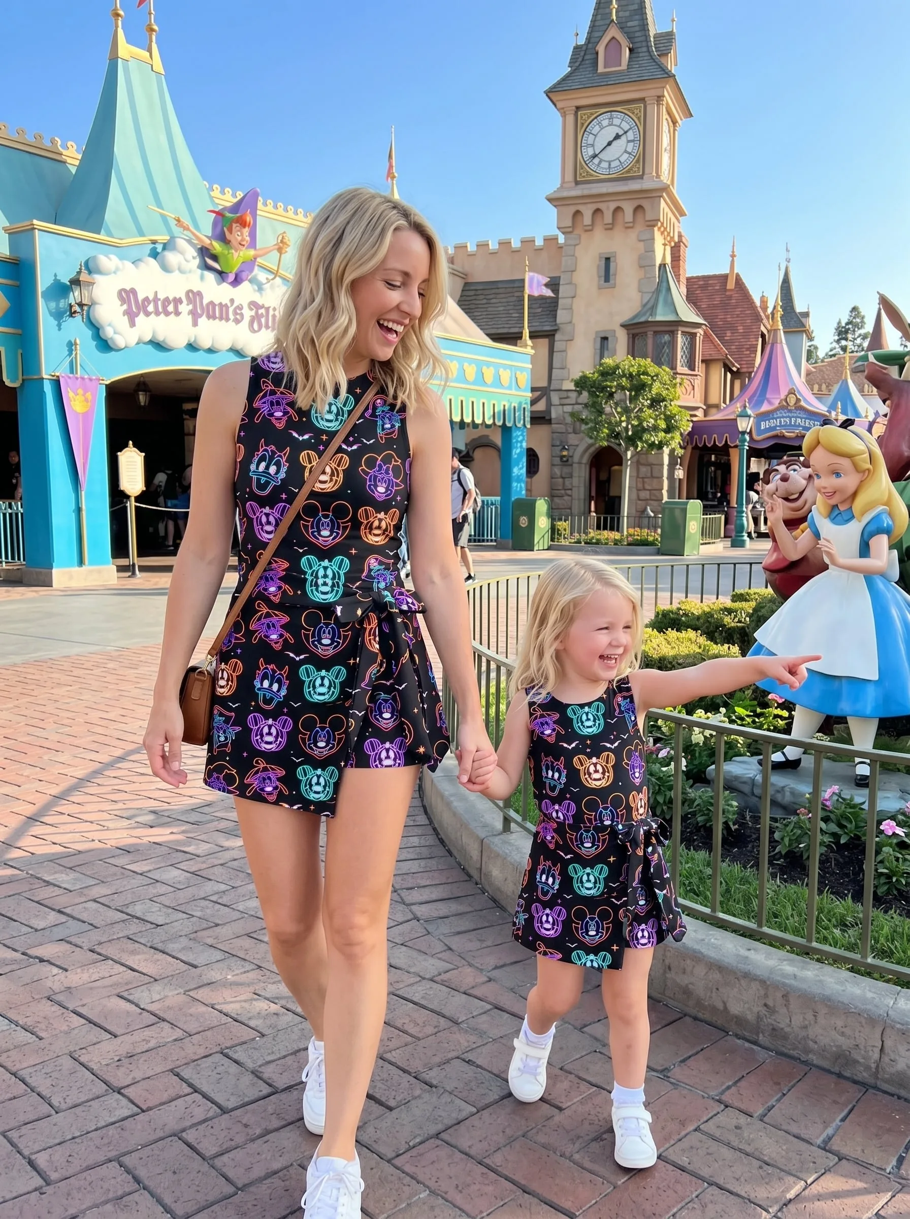 Neon Mickey Halloween Tennis Dress, Disney Park Vacation Outfit, Halloween Skort Dress
