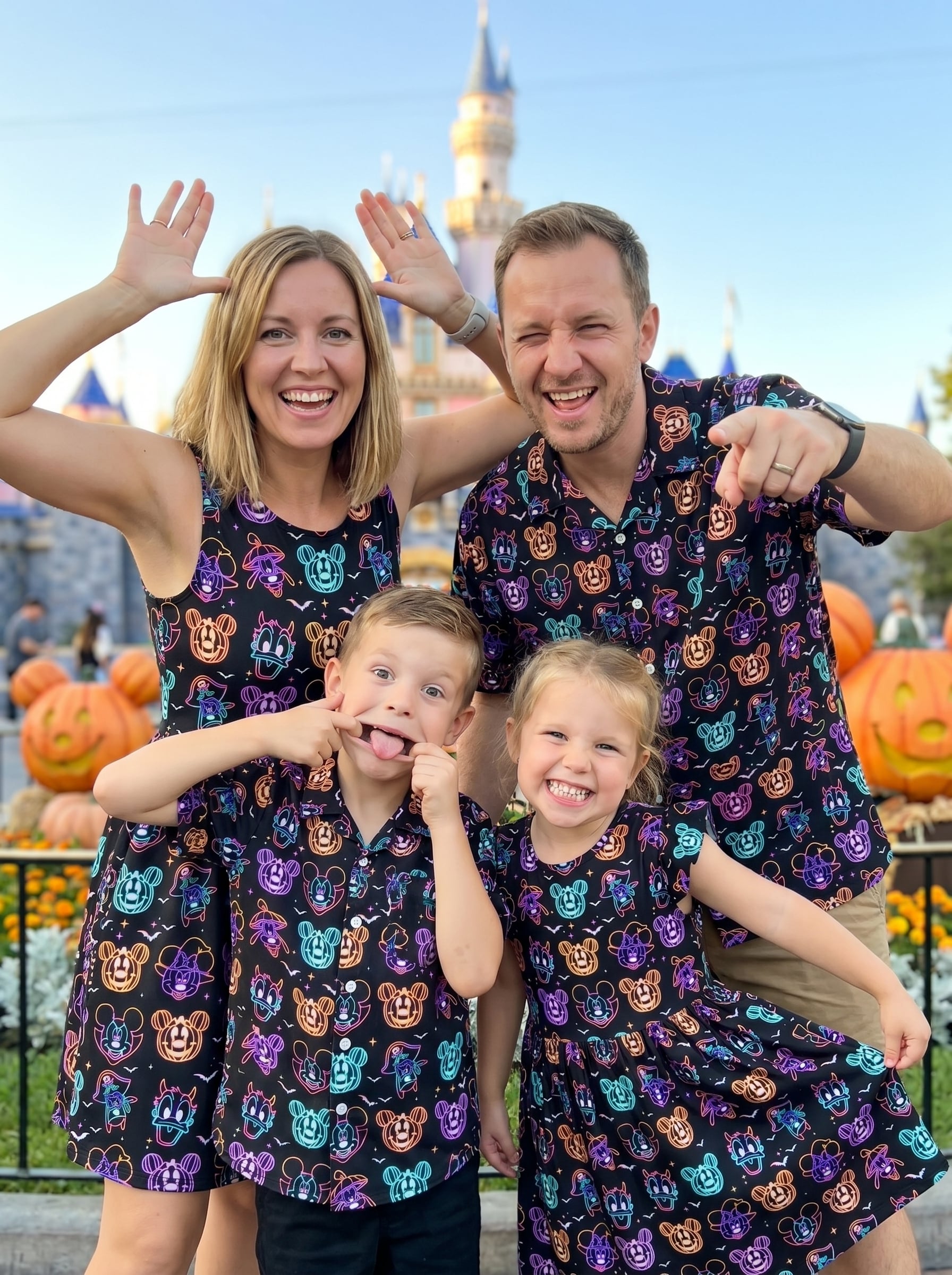 Neon Mickey Halloween Matching Family Set, Disney Halloween Family Outfit, Magic Kingdom Trip Clothes