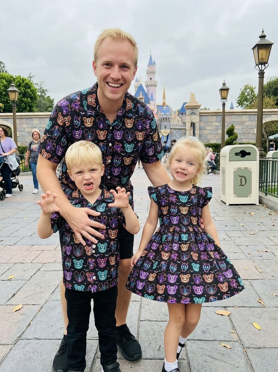 Neon Mickey Halloween Matching Family Set, Disney Halloween Family Outfit, Magic Kingdom Trip Clothes - Image 3