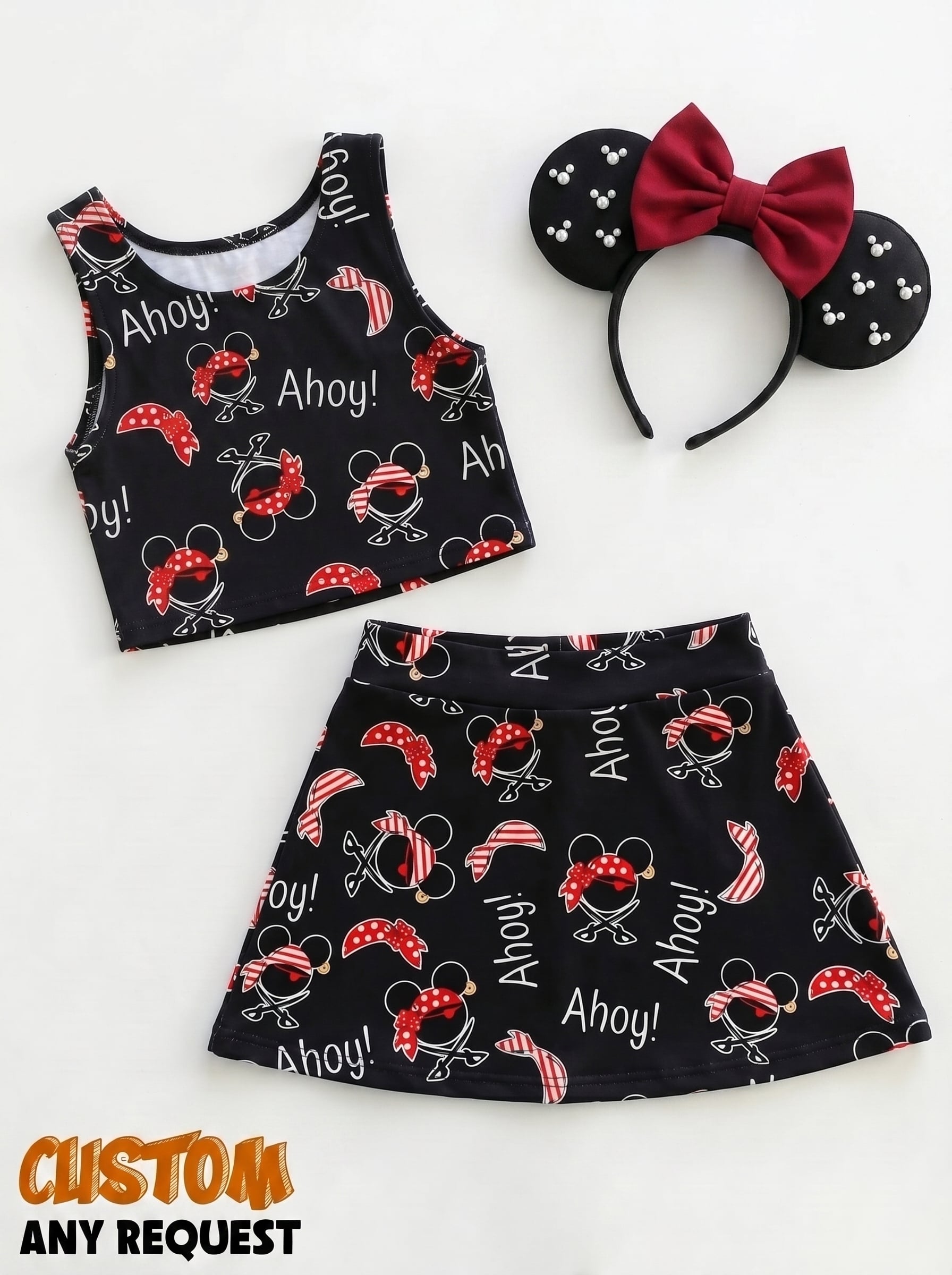 Pirate Mickey Matching Dress Set, Mom And Me Outfit, Disney Park Vacation Clothes
