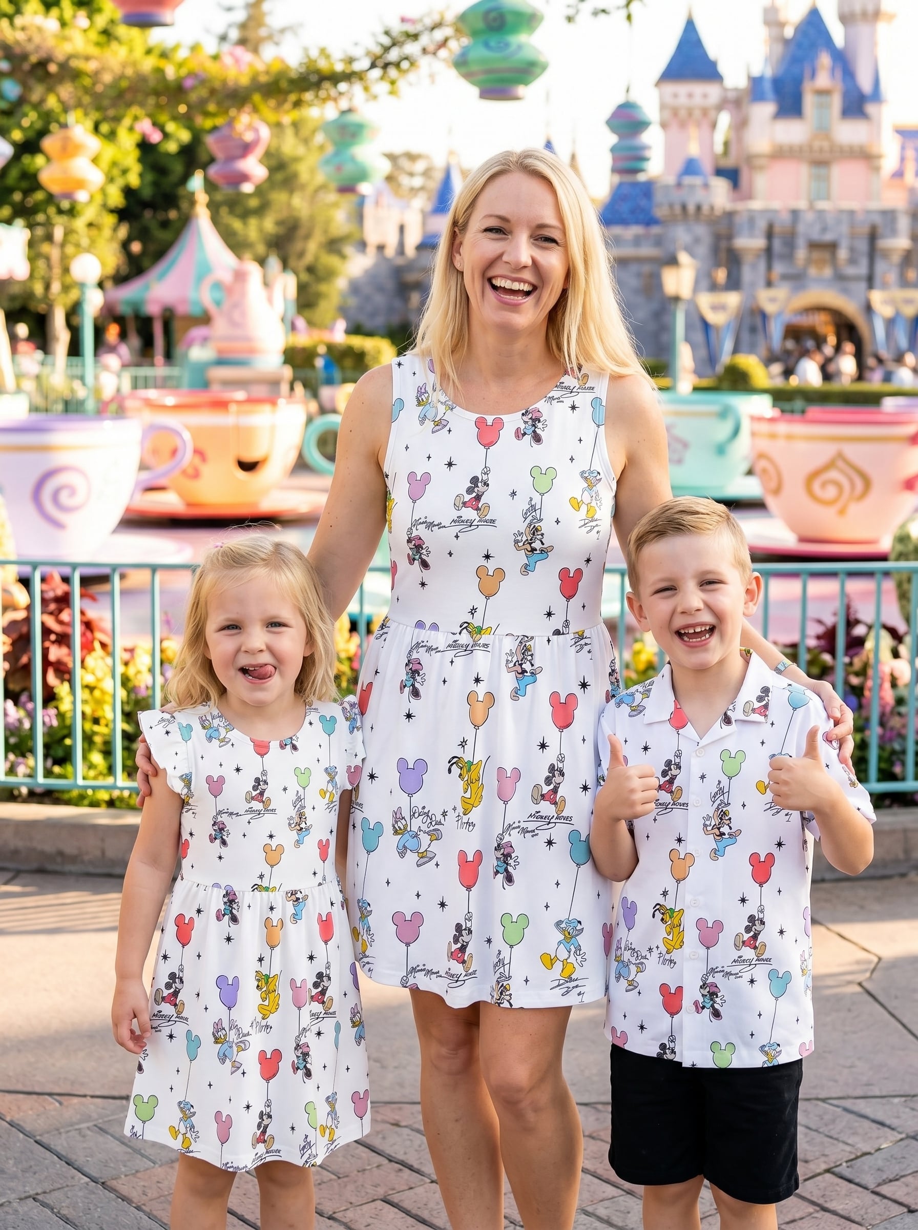 Pastel Mickey Balloon Matching Family Set, Disney Family Vacation Outfit, Disneyland Trip Clothes - Image 4