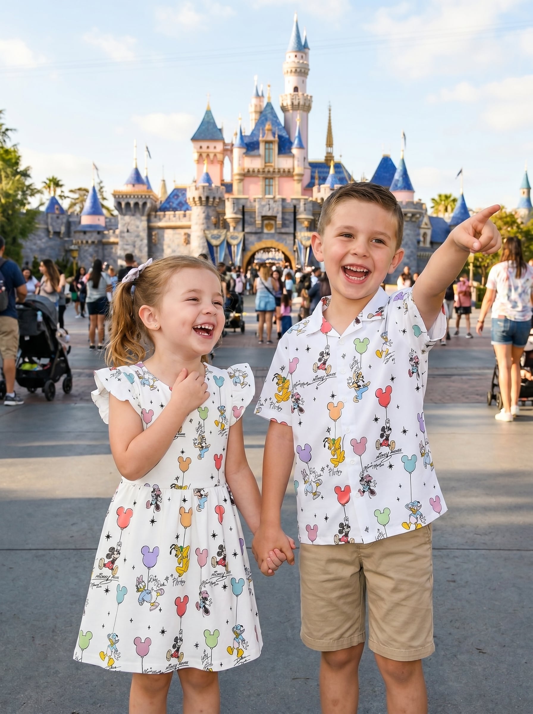 Pastel Mickey Balloon Matching Family Set, Disney Family Vacation Outfit, Disneyland Trip Clothes - Image 3