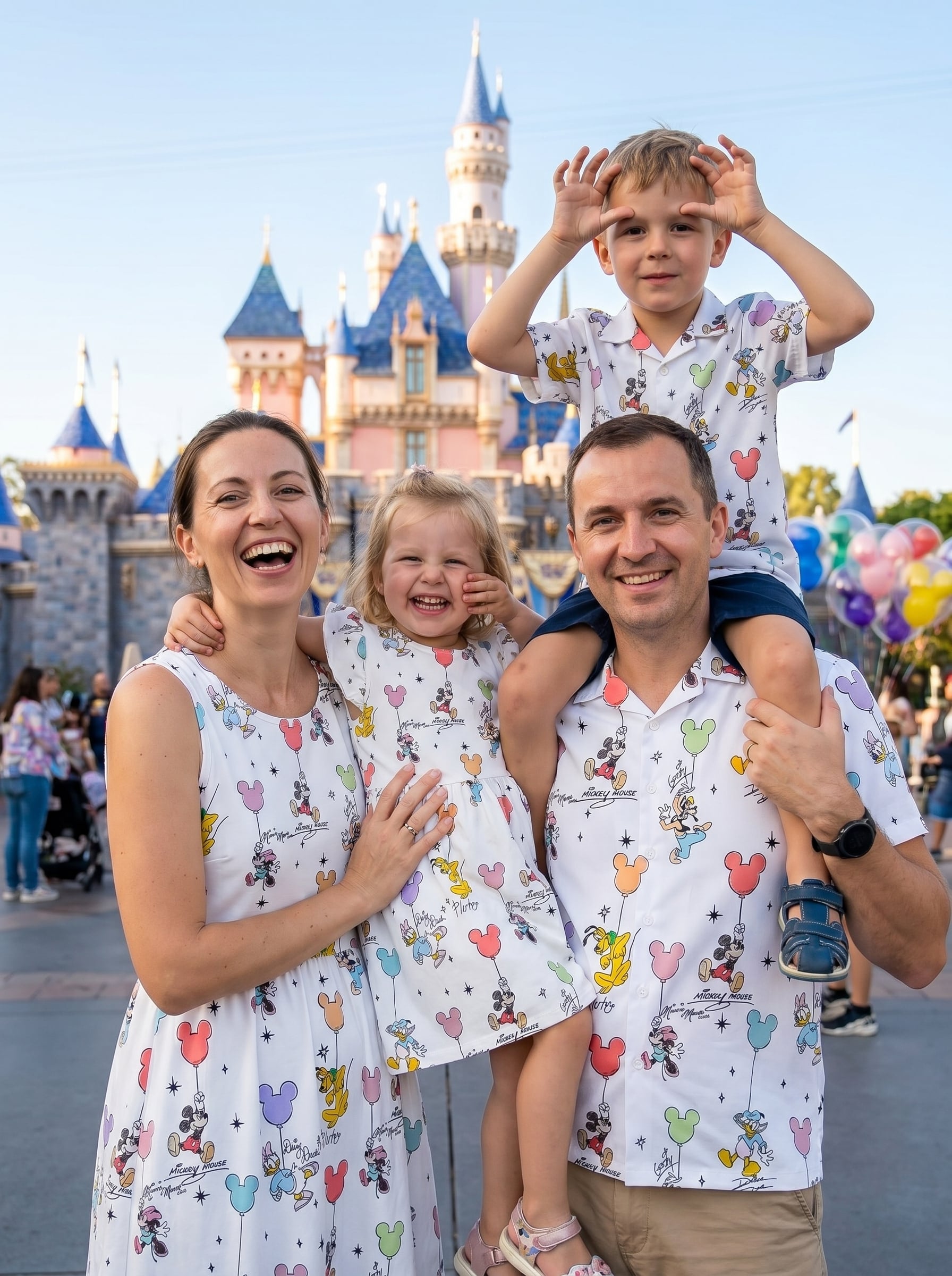 Pastel Mickey Balloon Matching Family Set, Disney Family Vacation Outfit, Disneyland Trip Clothes - Image 2
