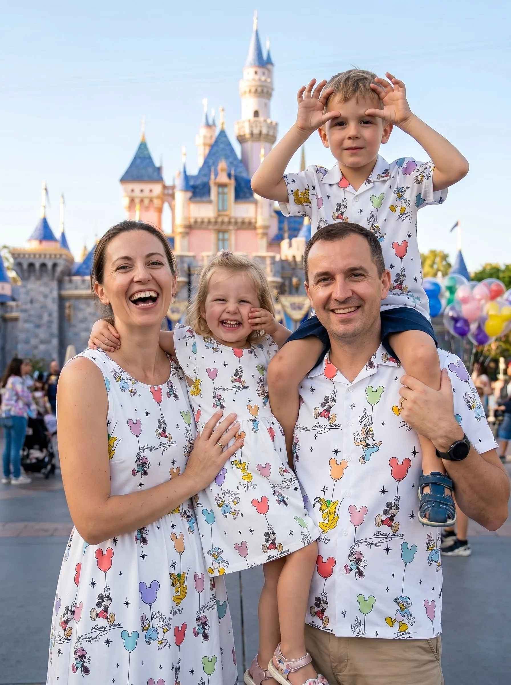 Pastel Mickey Balloon Matching Family Set, Disney Family Vacation Outfit, Disneyland Trip Clothes - Image 2